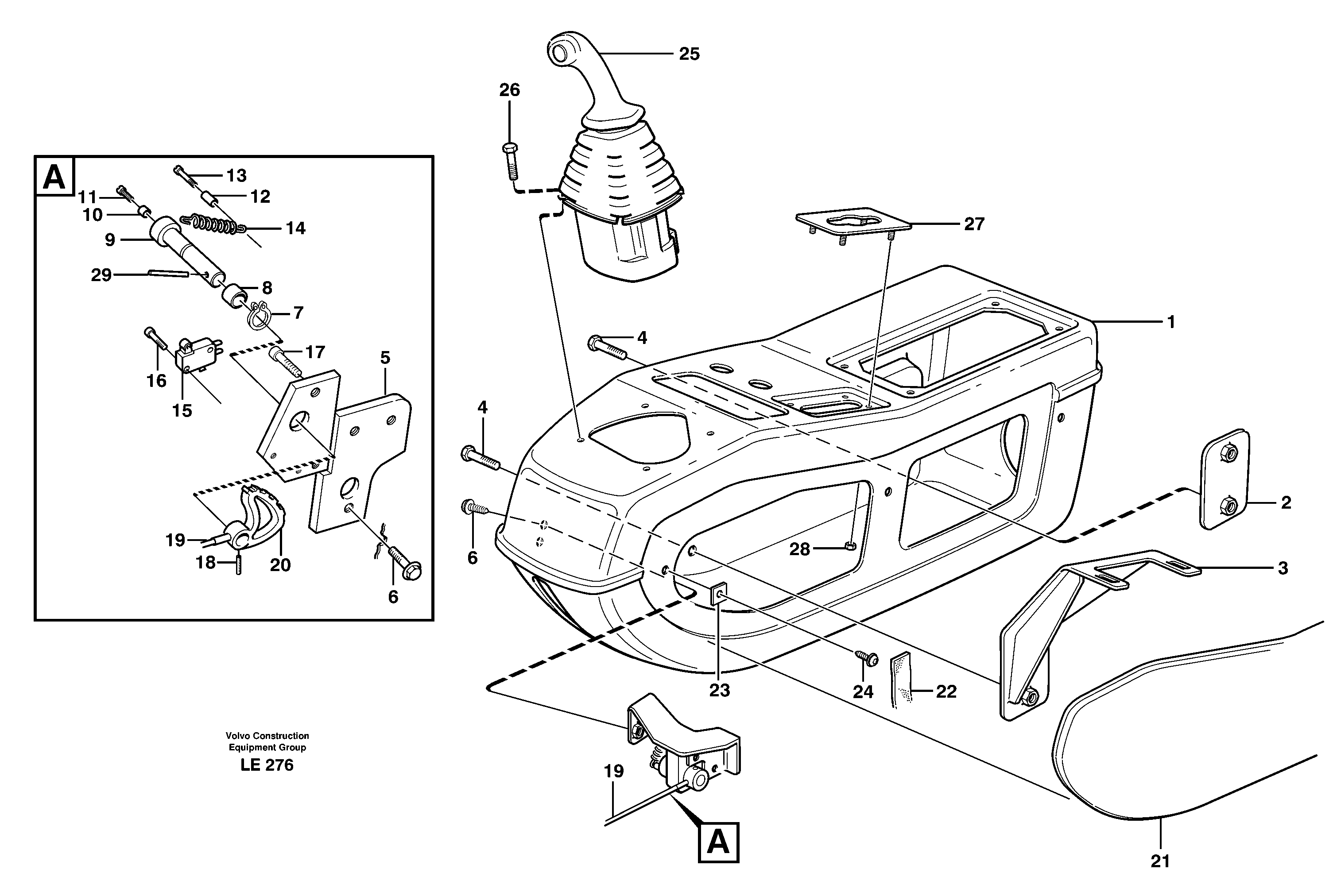 Схема запчастей Volvo EC160 - 35430 Side panel, left EC160 SER NO 1001-