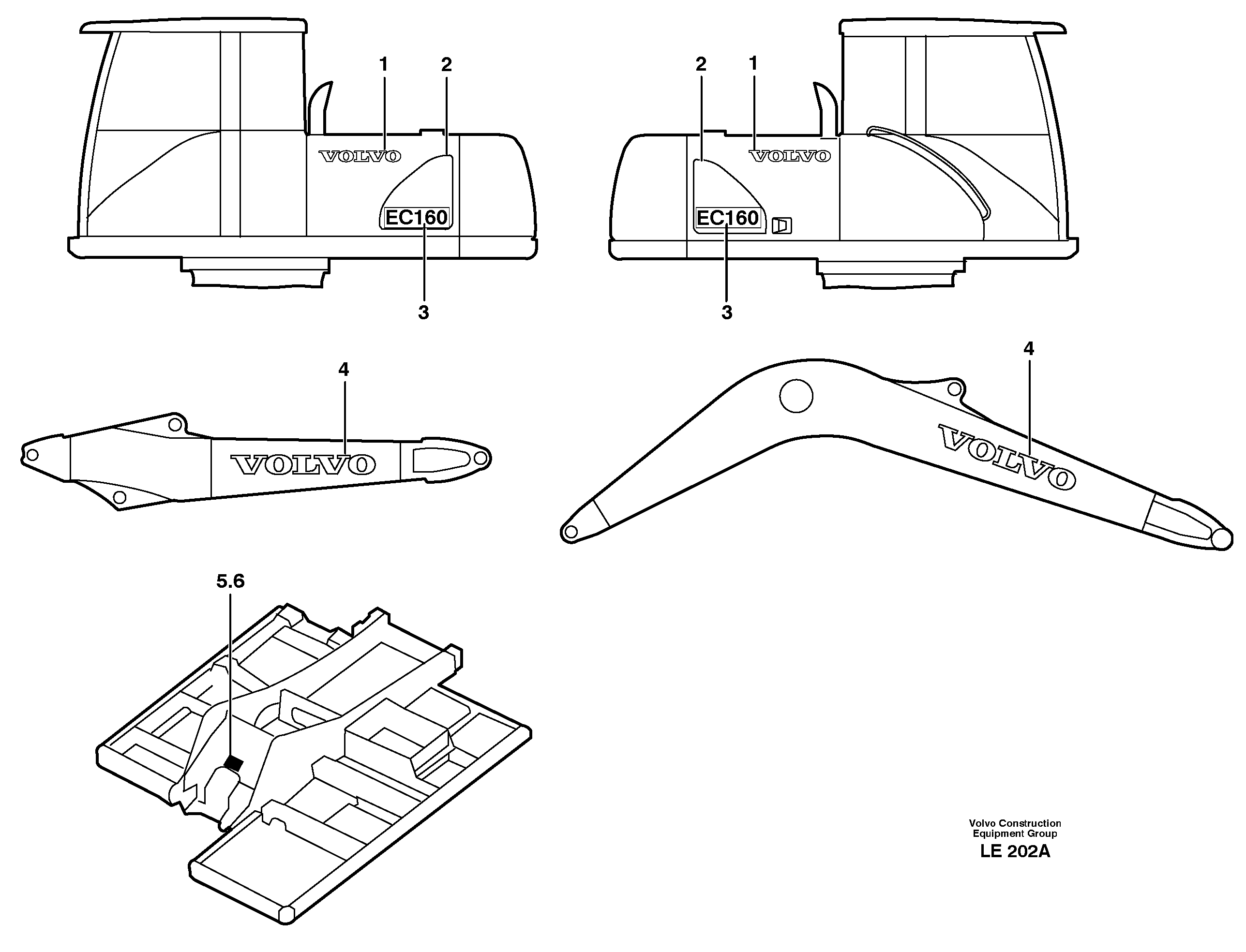 Схема запчастей Volvo EC160 - 16855 Stripes, outer location EC160 SER NO 1001-