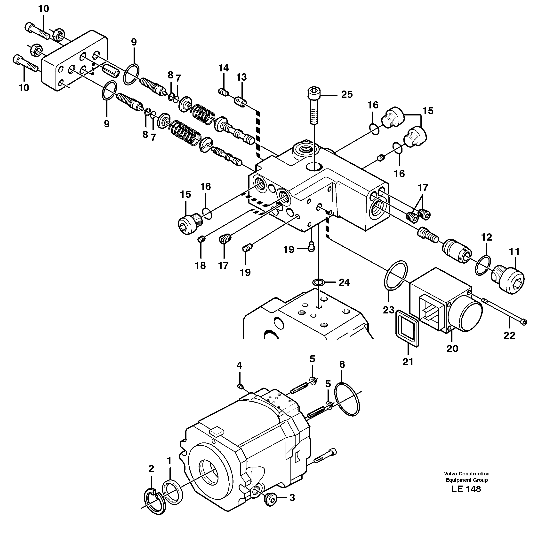 Схема запчастей Volvo EC160 - 8531 Гидронасос (основной насос) EC160 SER NO 1001-