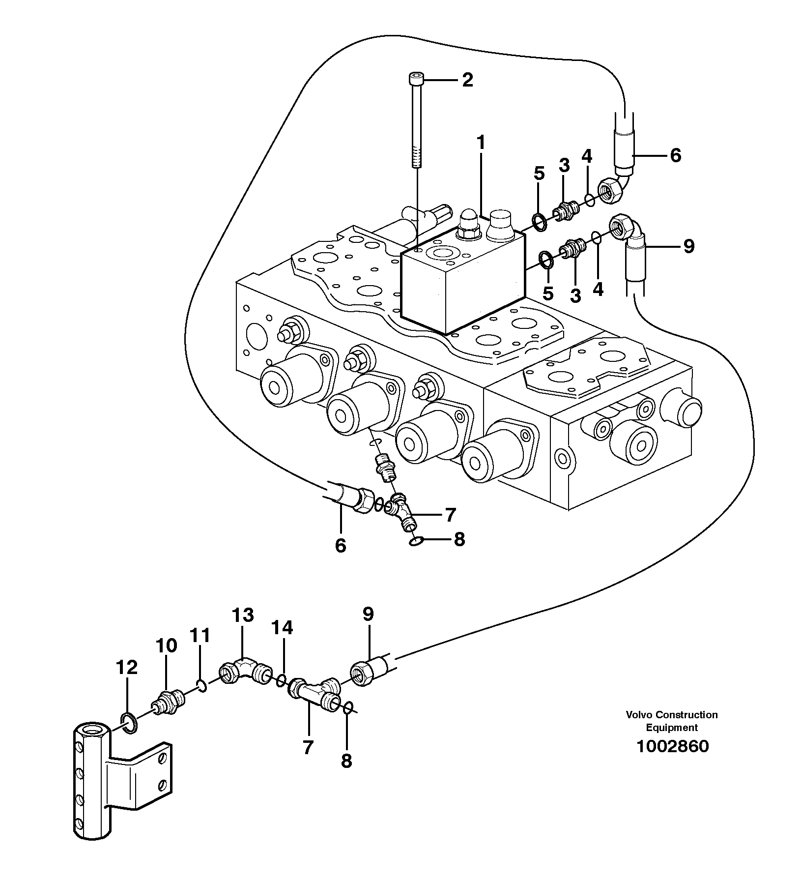 Схема запчастей Volvo EC160 - 16869 Hoser rupture valve for bucket EC160 SER NO 1001-