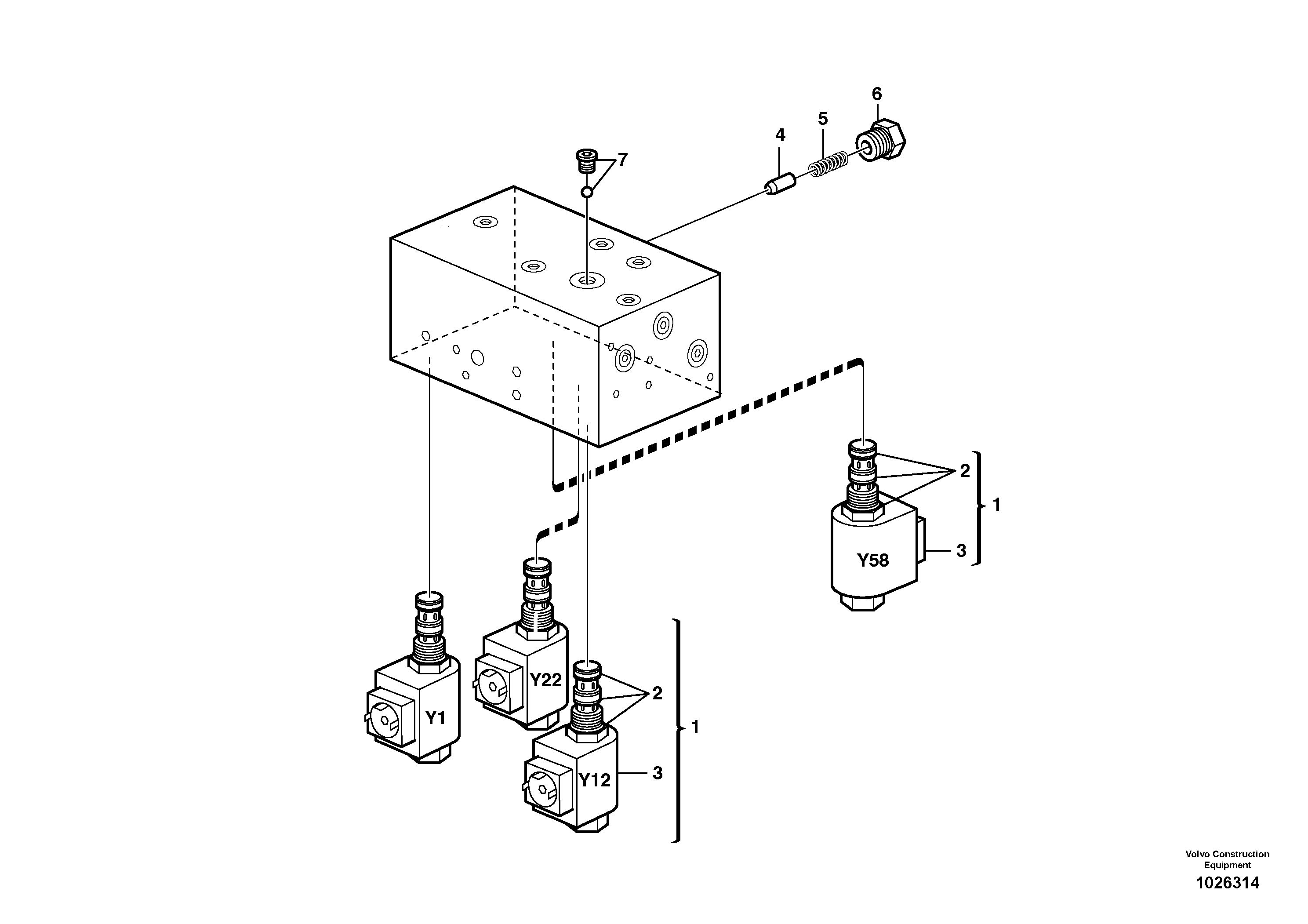 Схема запчастей Volvo EC160 - 21050 Servo valve body EC160 SER NO 1001-