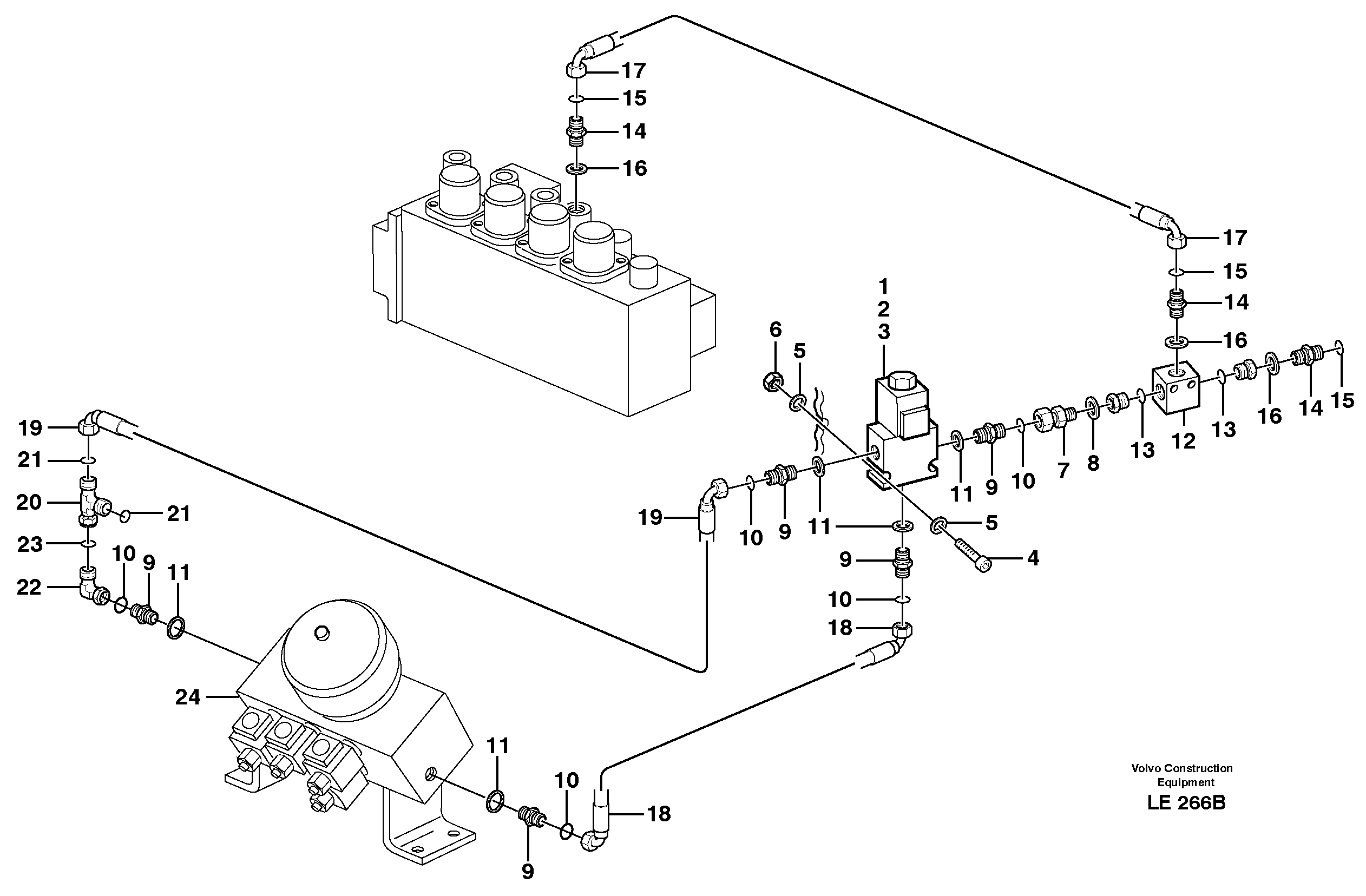 Схема запчастей Volvo EC160 - 60876 Hammer control EC160 SER NO 1001-