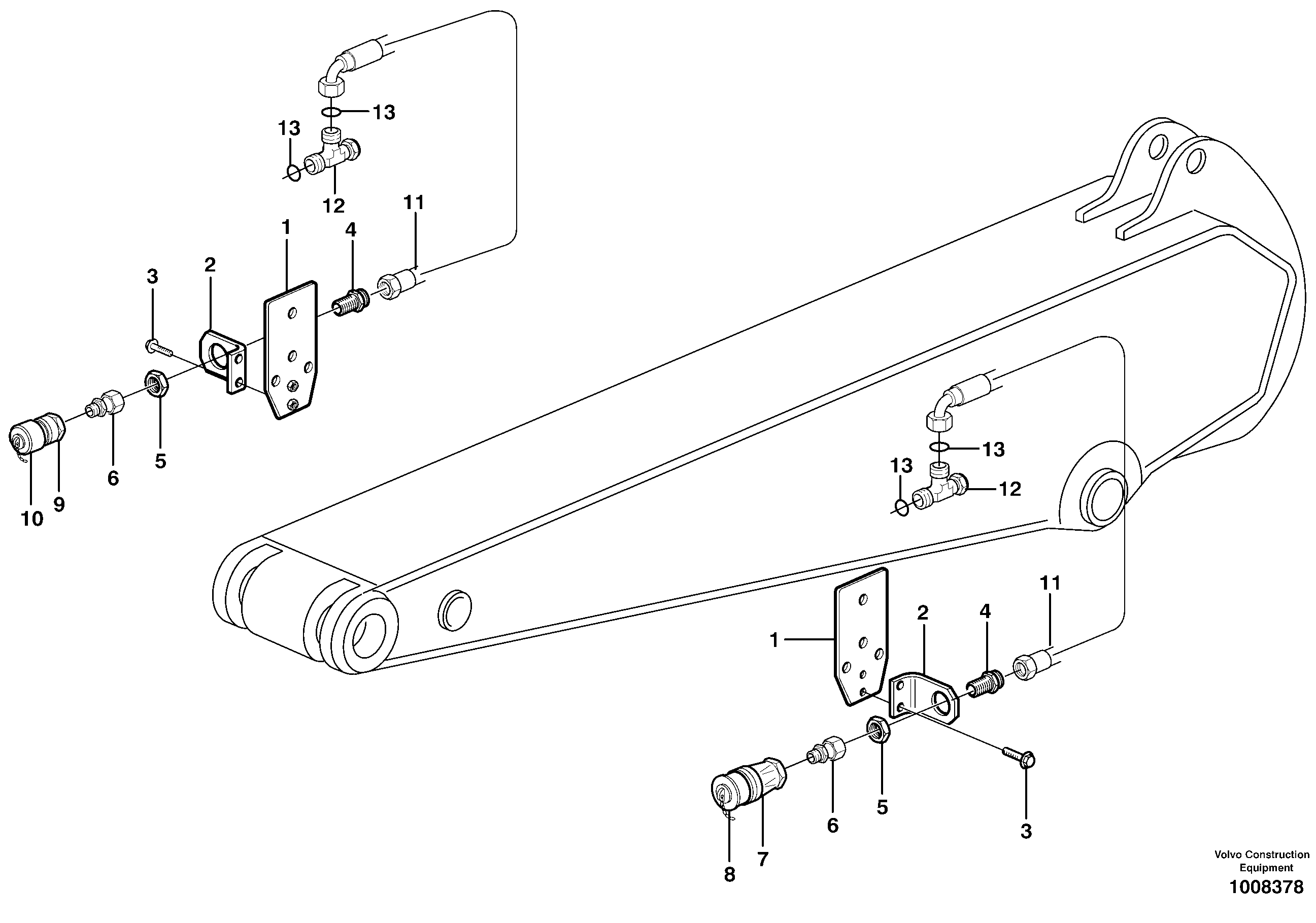 Схема запчастей Volvo EC160 - 79540 Quick-coupling, X1 EC160 SER NO 1001-