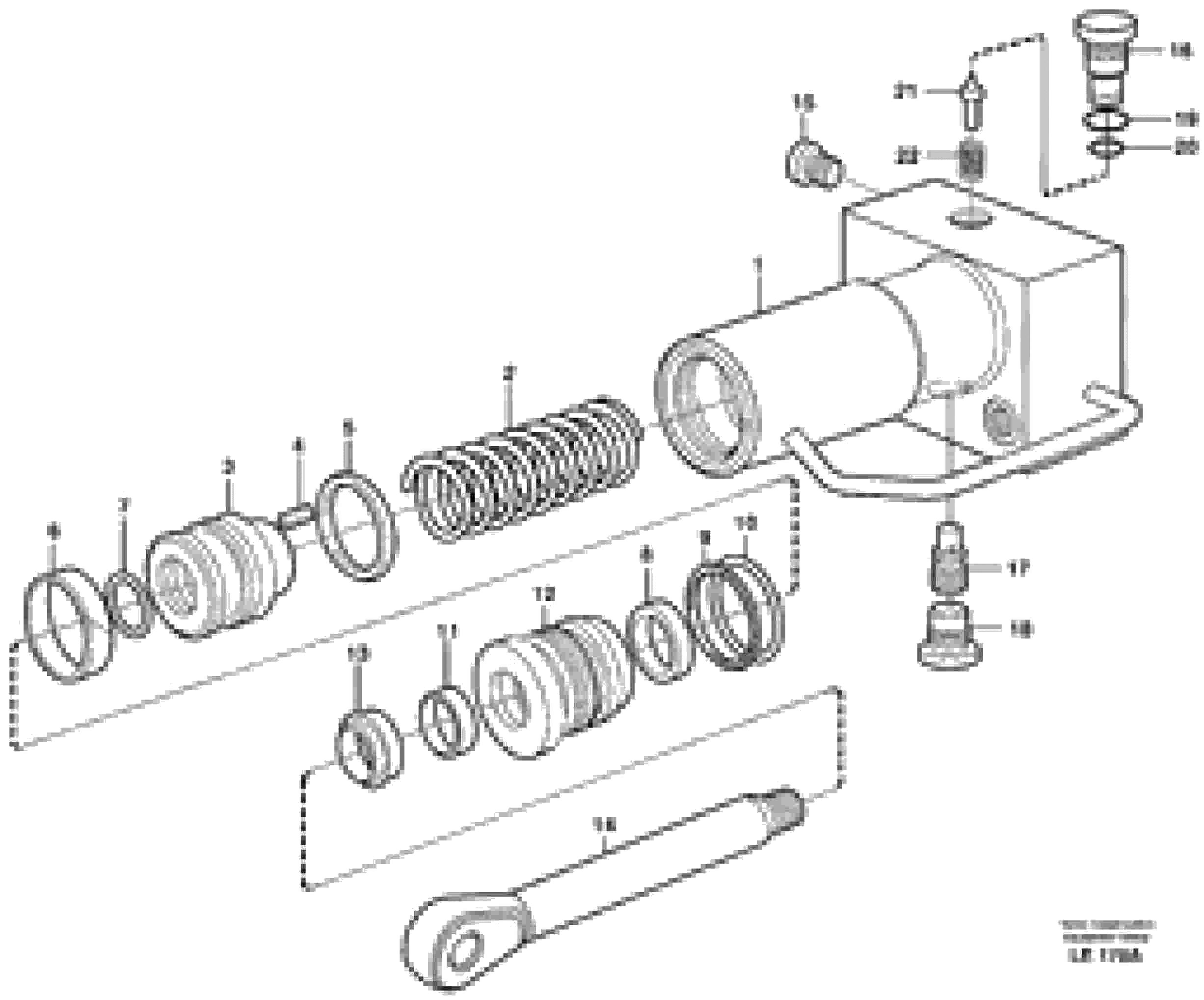 Схема запчастей Volvo EC160 - 38771 Hydraulic cylinder, quick attachment EC160 SER NO 1001-