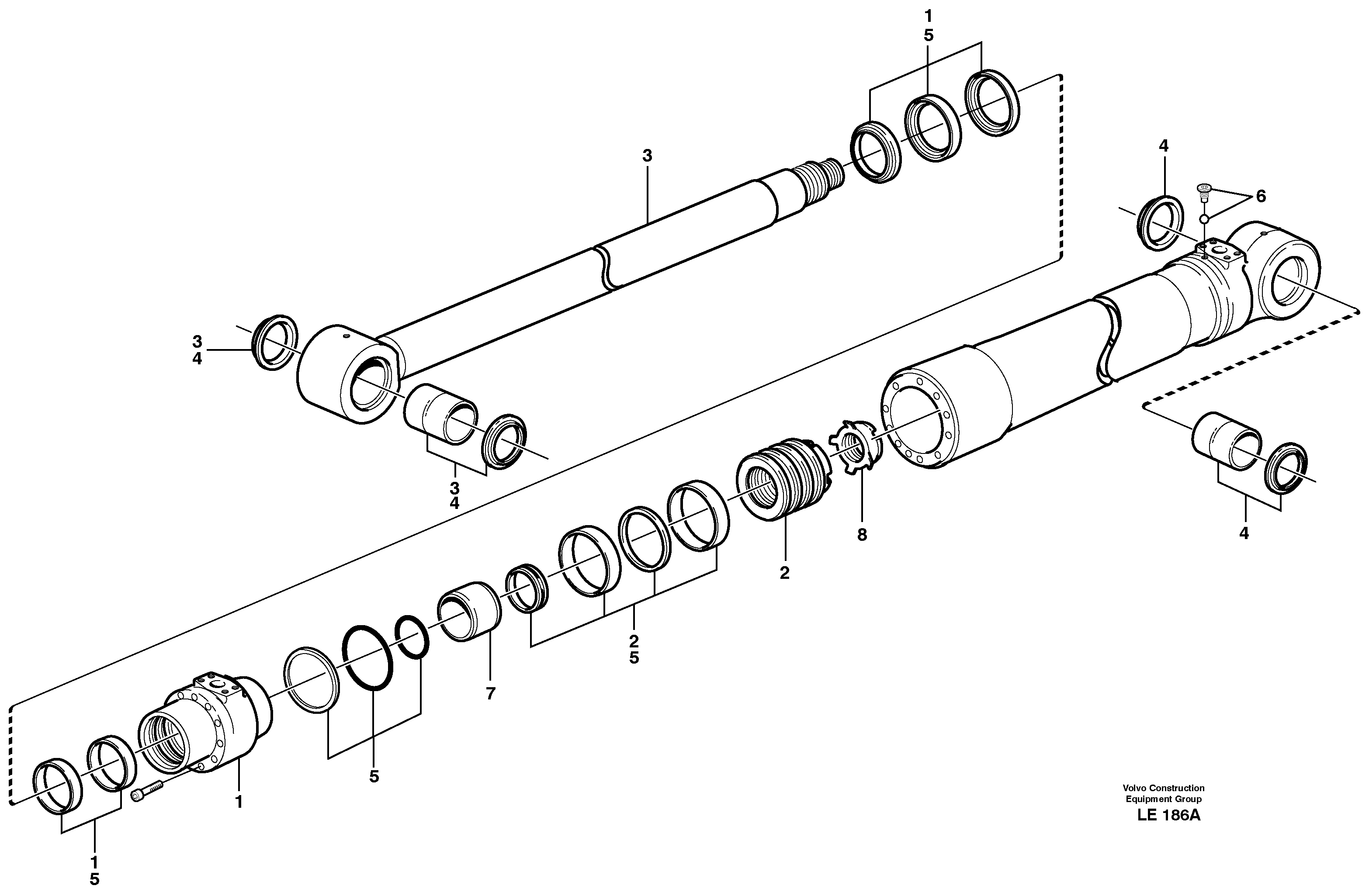 Схема запчастей Volvo EC160 - 105081 Dipper arm cylinder EC160 SER NO 1001-