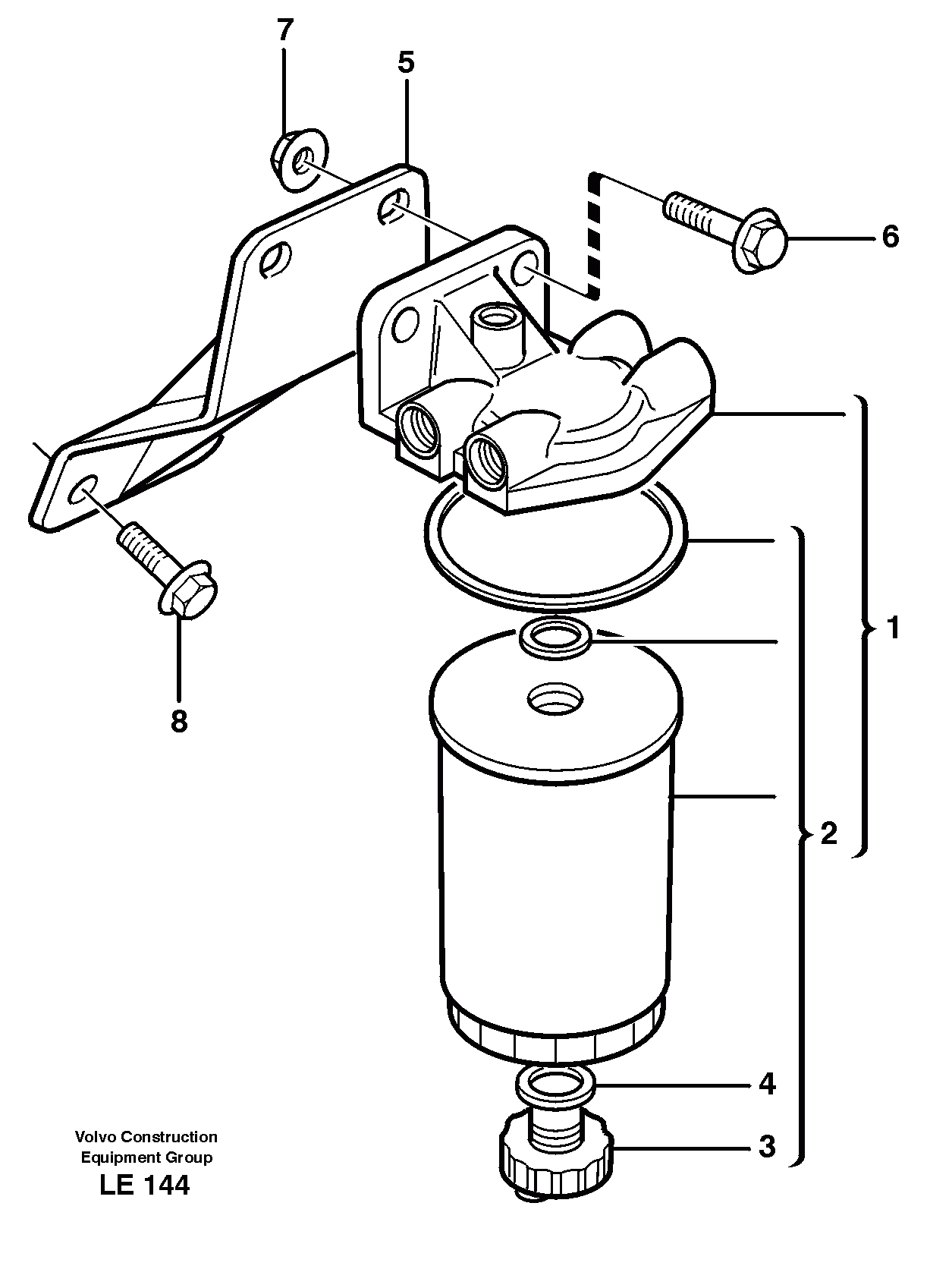 Схема запчастей Volvo EC160 - 34965 Фильтр топливный EC160 SER NO 1001-