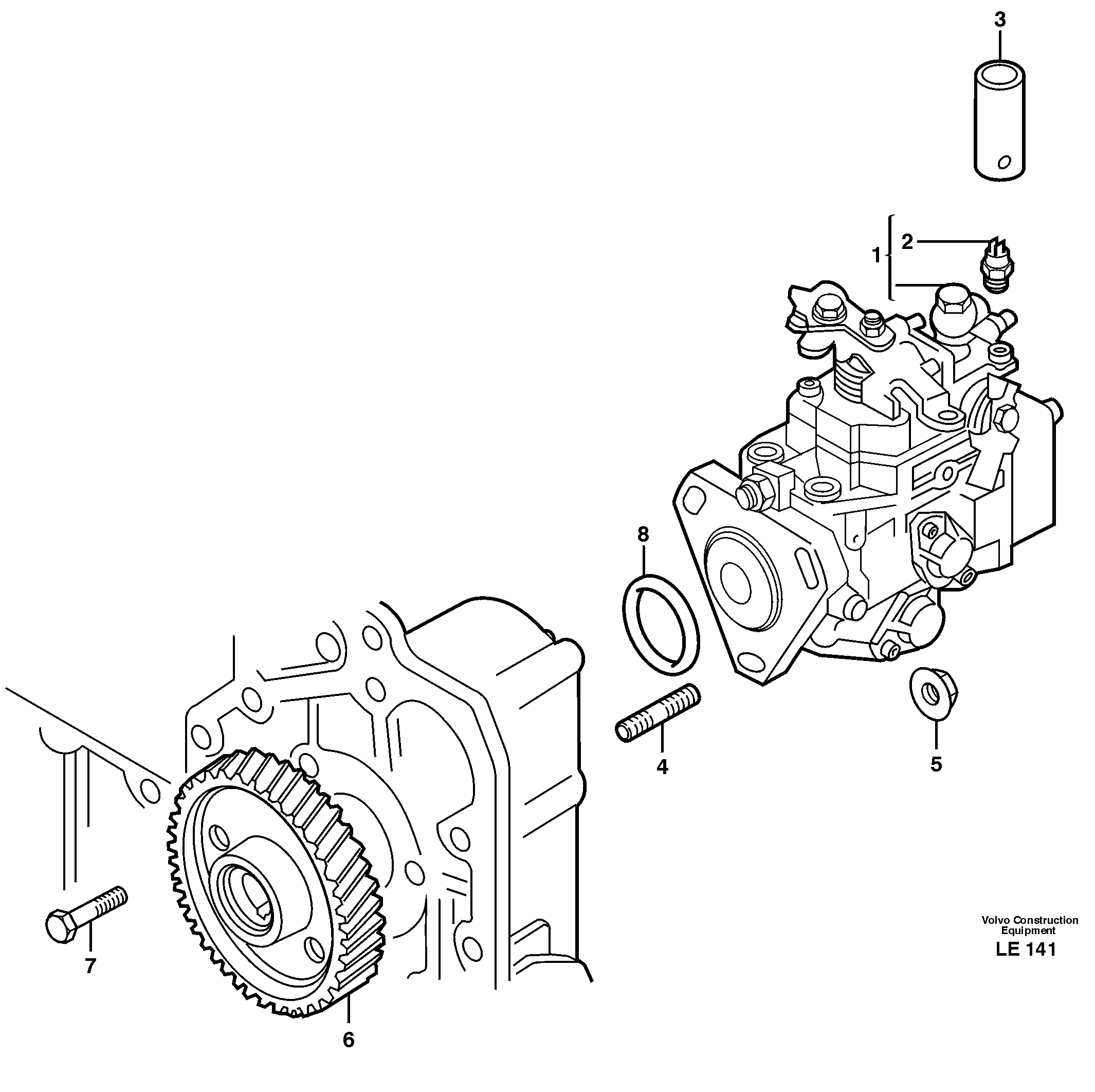 Схема запчастей Volvo EC160 - 82819 Injection pump with drive EC160 SER NO 1001-