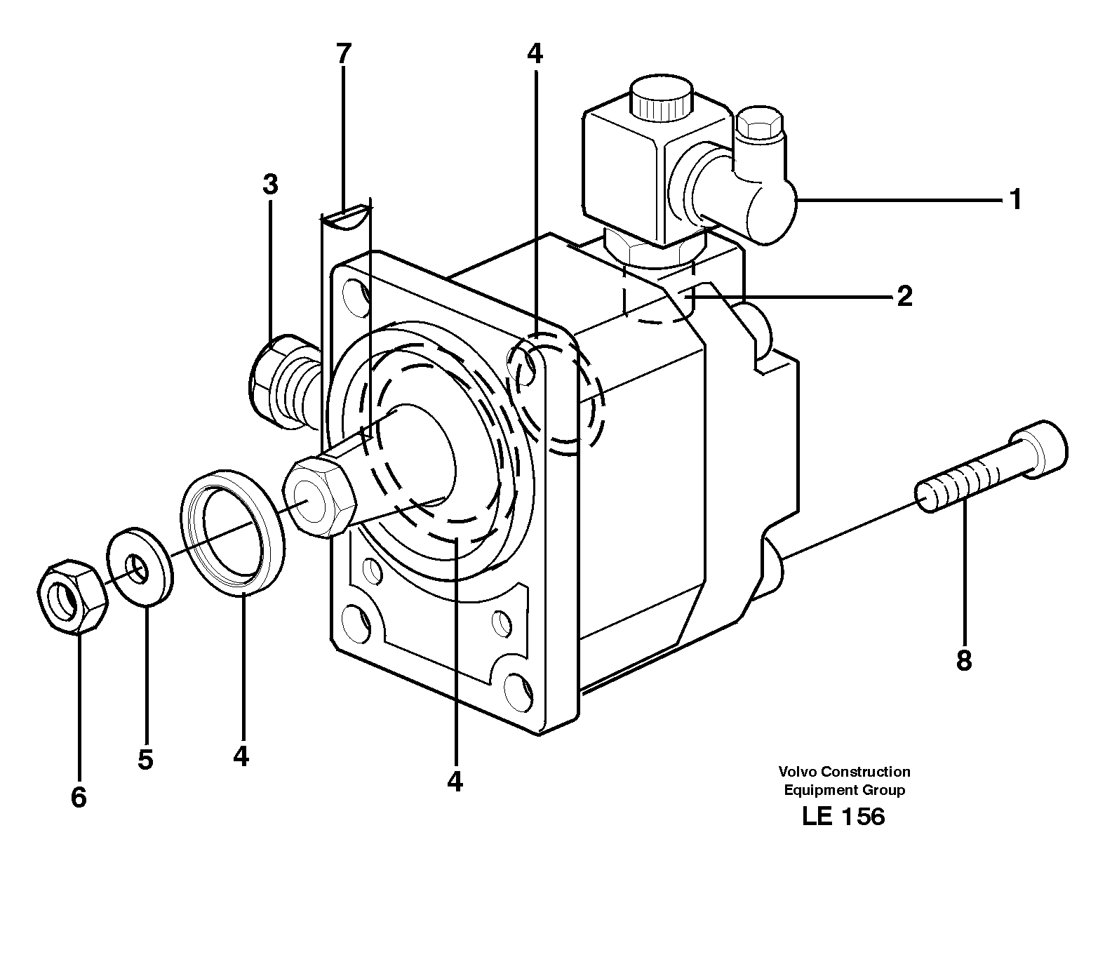 Схема запчастей Volvo EC160 - 7652 Гидромотор EC160 SER NO 1001-