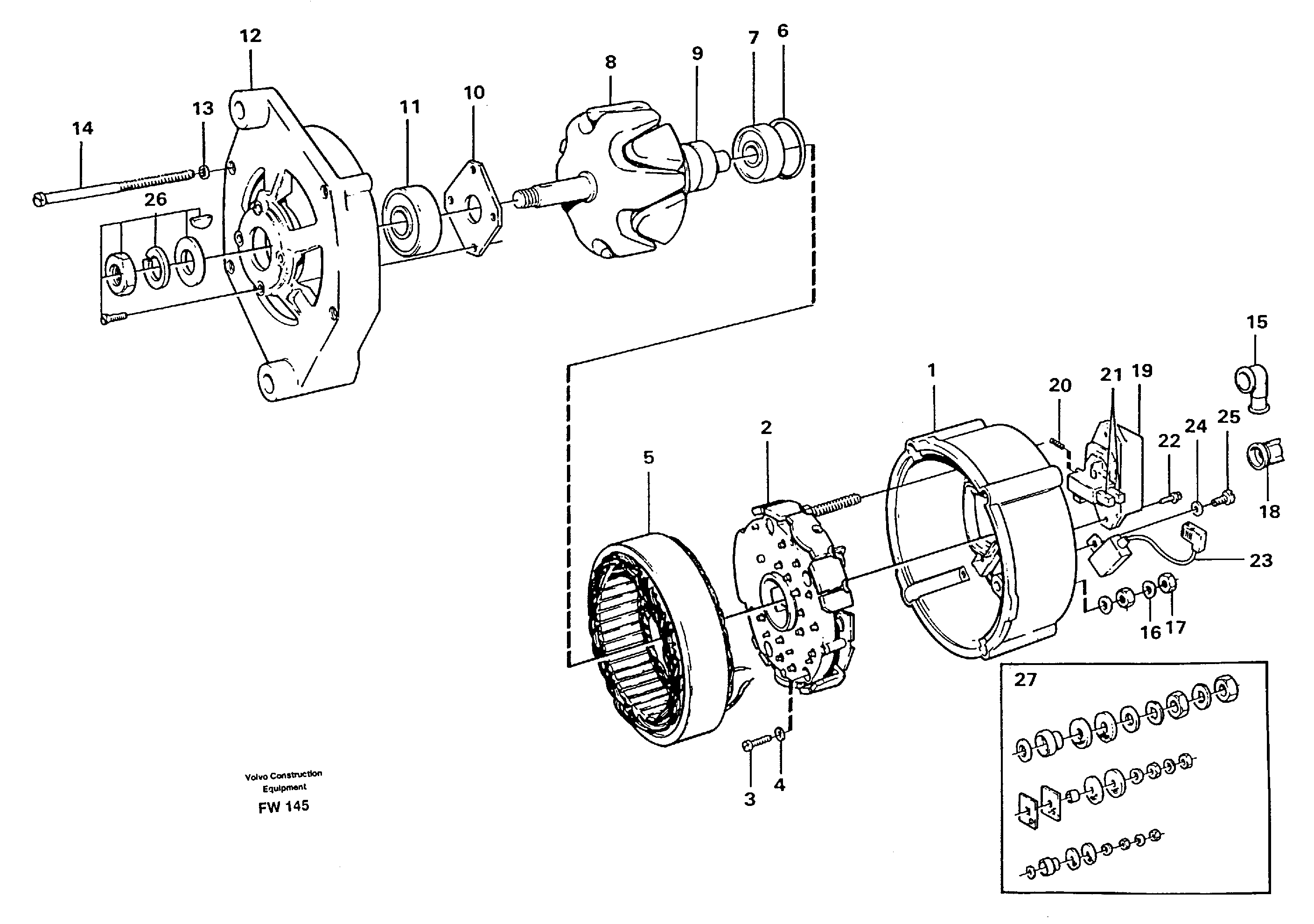 Схема запчастей Volvo EC280 - 23497 Alternator EC280 SER NO 1001-