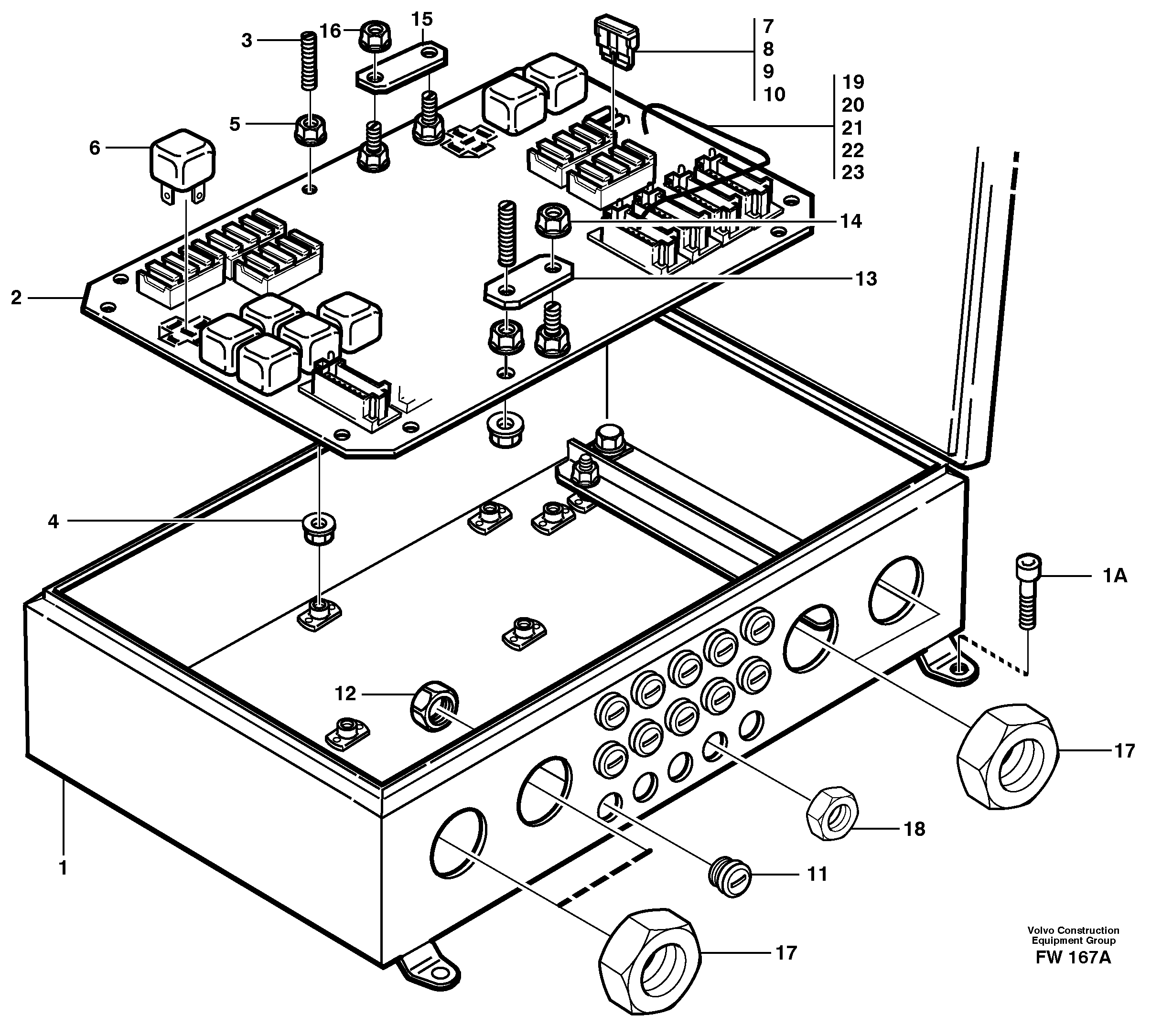 Схема запчастей Volvo EC280 - 83719 Electrical distribution box EC280 SER NO 1001-