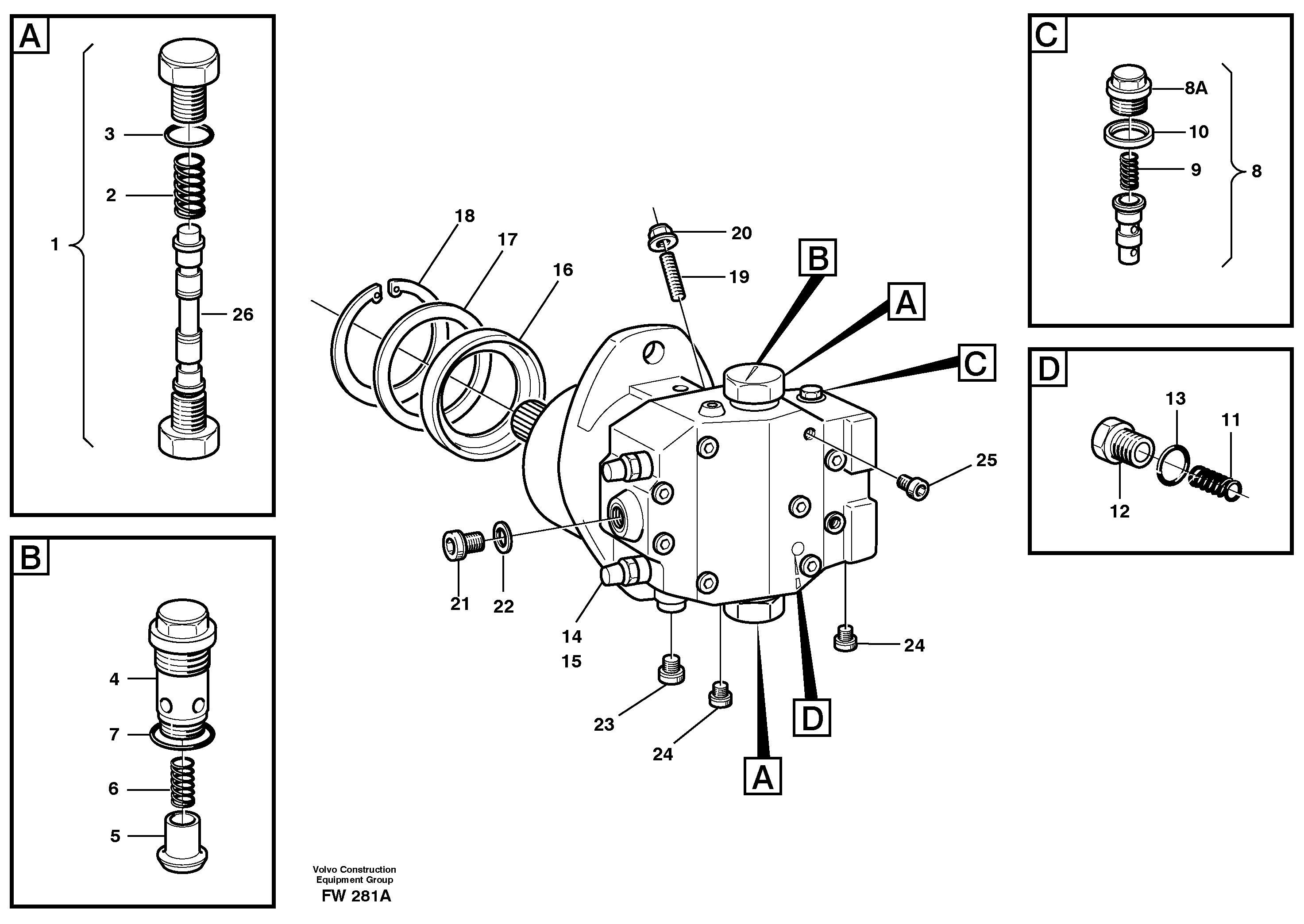 Схема запчастей Volvo EC280 - 51007 Hydraulic motor, travel EC280 SER NO 1001-