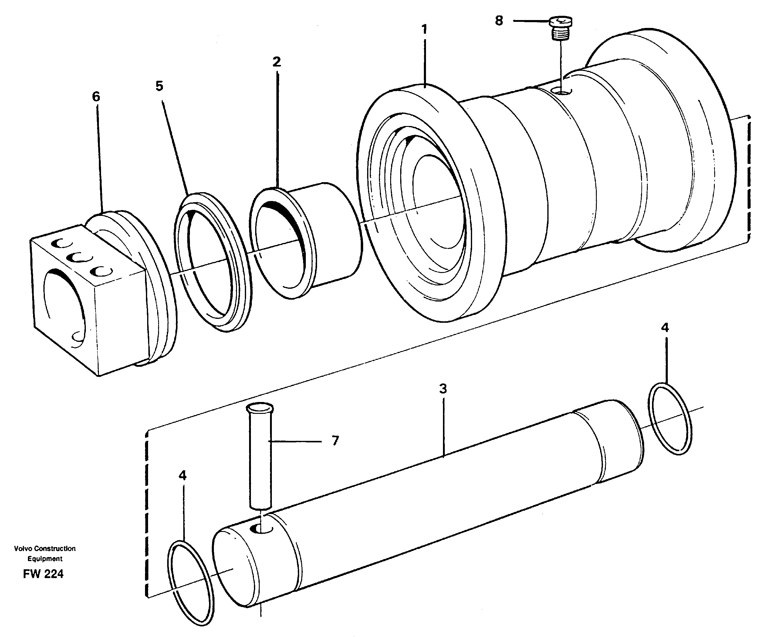 Схема запчастей Volvo EC280 - 19869 Bottom roller EC280 SER NO 1001-