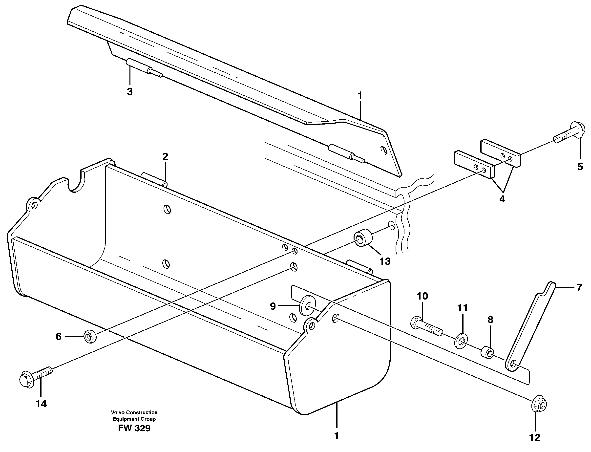 Схема запчастей Volvo EC280 - 13351 Toolbox EC280 SER NO 1001-