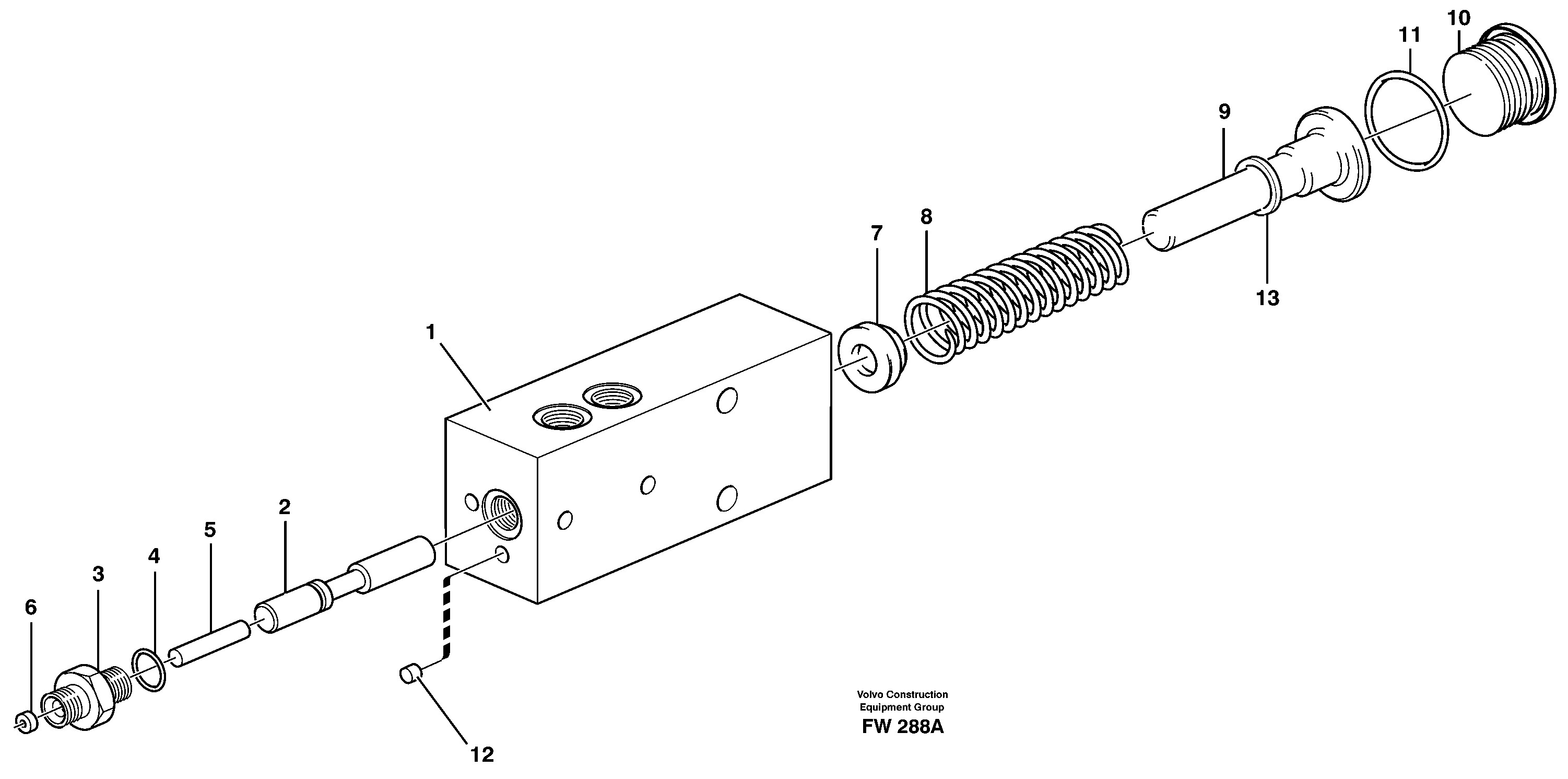 Схема запчастей Volvo EC280 - 12046 Working hydraulics EC280 SER NO 1001-