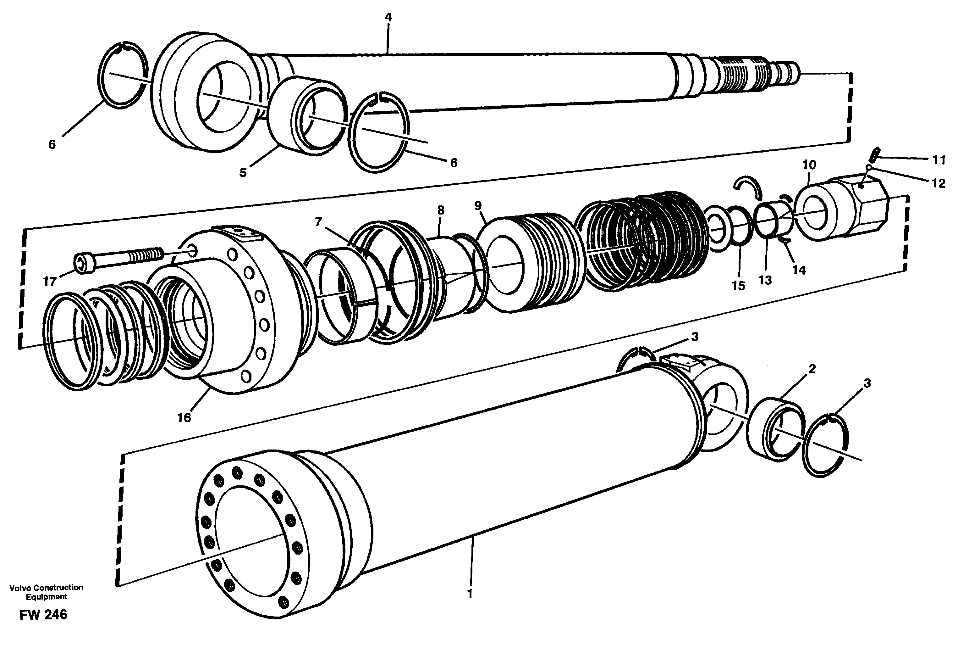 Схема запчастей Volvo EC280 - 19448 Dipper arm cylinder EC280 SER NO 1001-