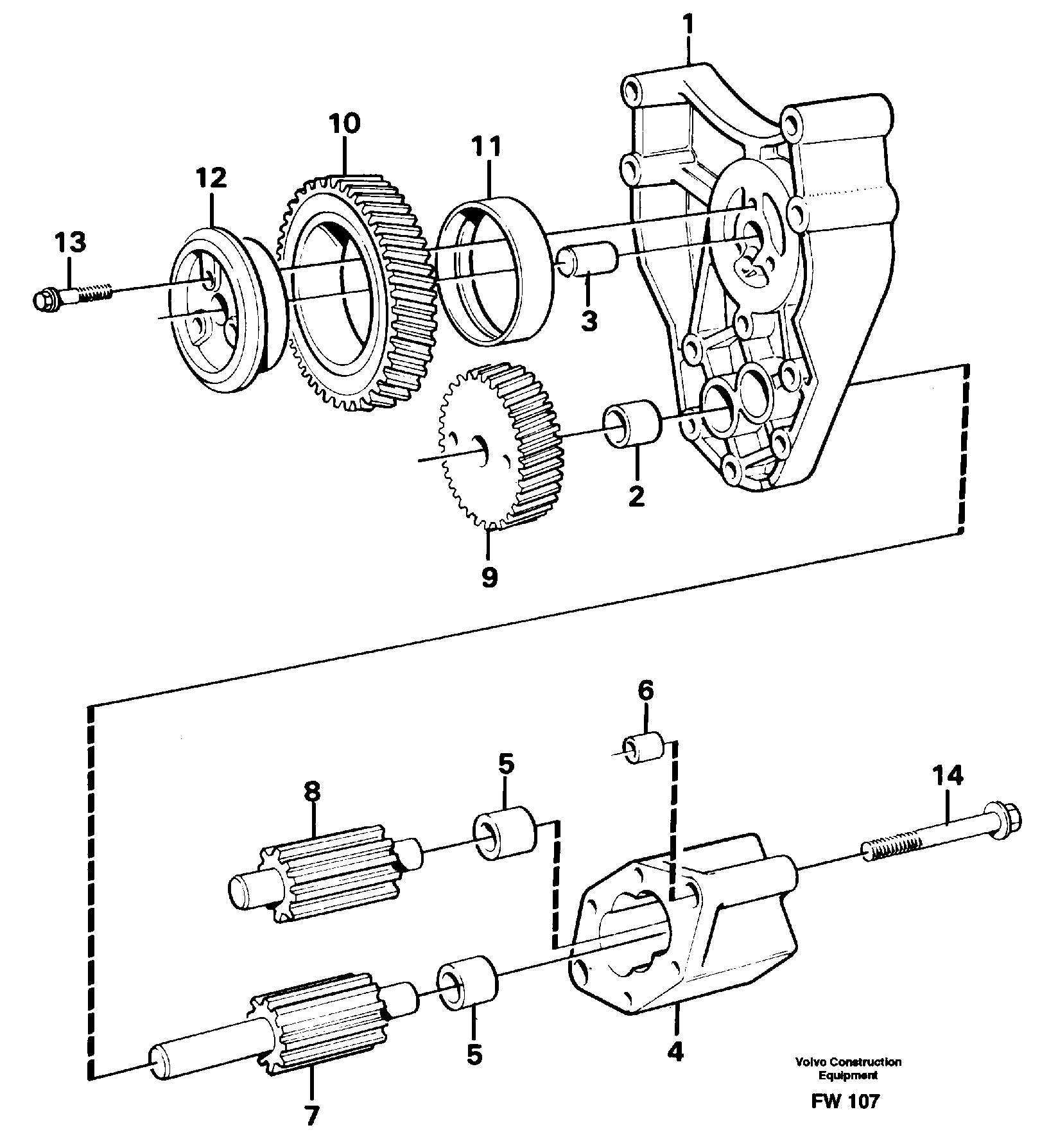 Схема запчастей Volvo EC280 - 100740 Насос масляный EC280 SER NO 1001-