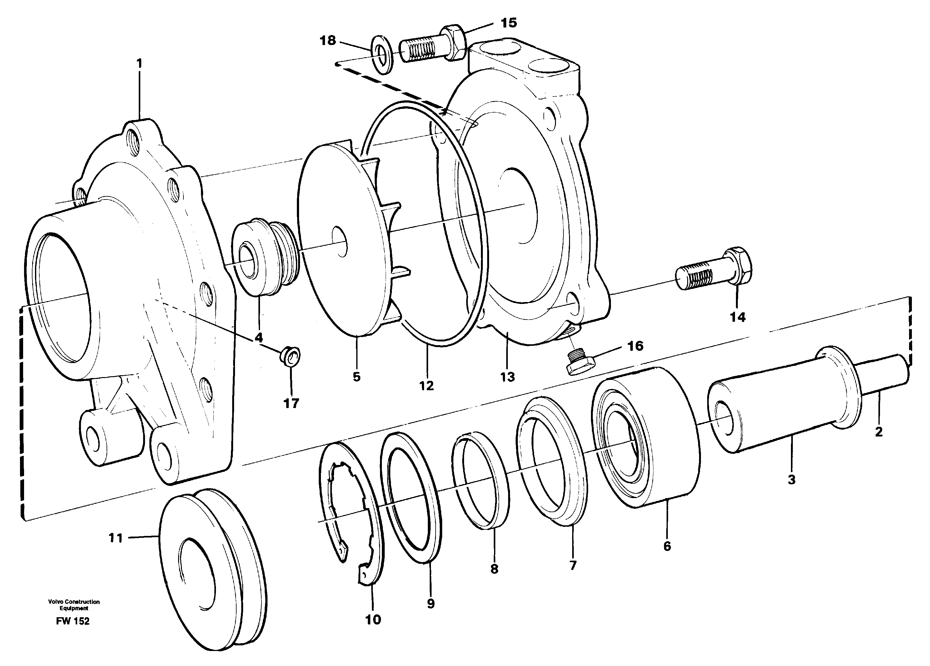 Схема запчастей Volvo EC280 - 38765 Water pump, intercooler EC280 SER NO 1001-