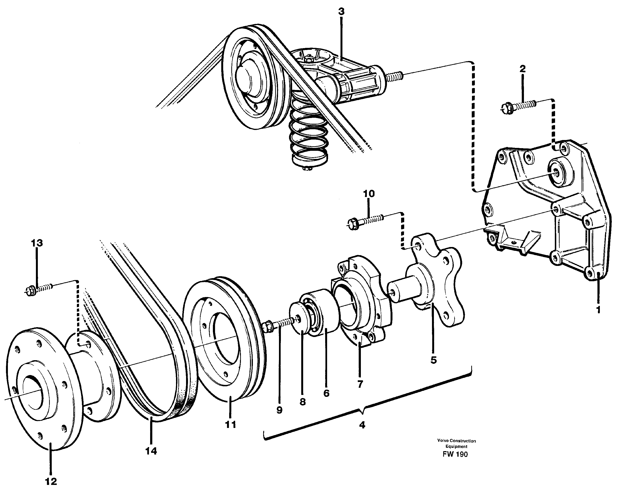 Схема запчастей Volvo EC280 - 17784 Belt transmission EC280 SER NO 1001-