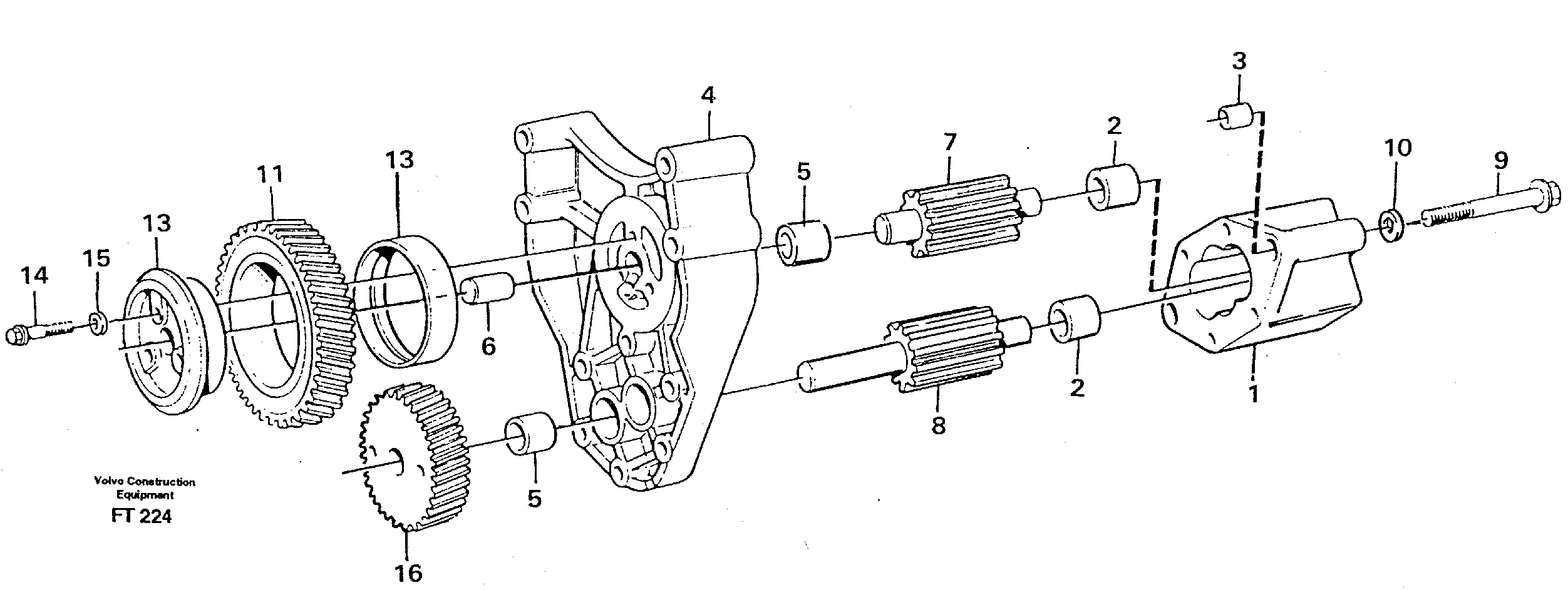 Схема запчастей Volvo EC340 - 101012 Насос масляный EC340 SER NO 1001-