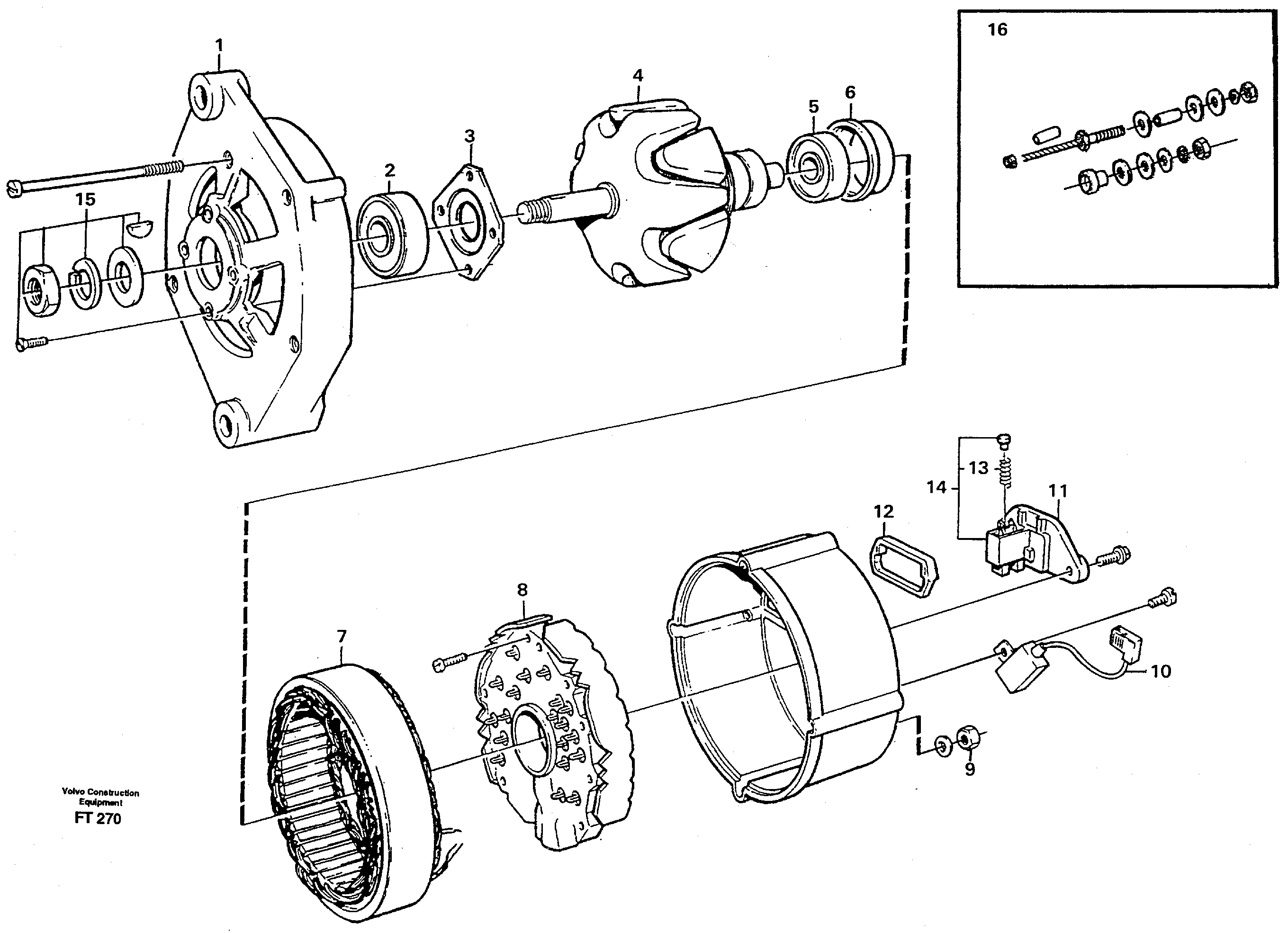Схема запчастей Volvo EC340 - 75714 Alternator, 80a EC340 SER NO 1001-