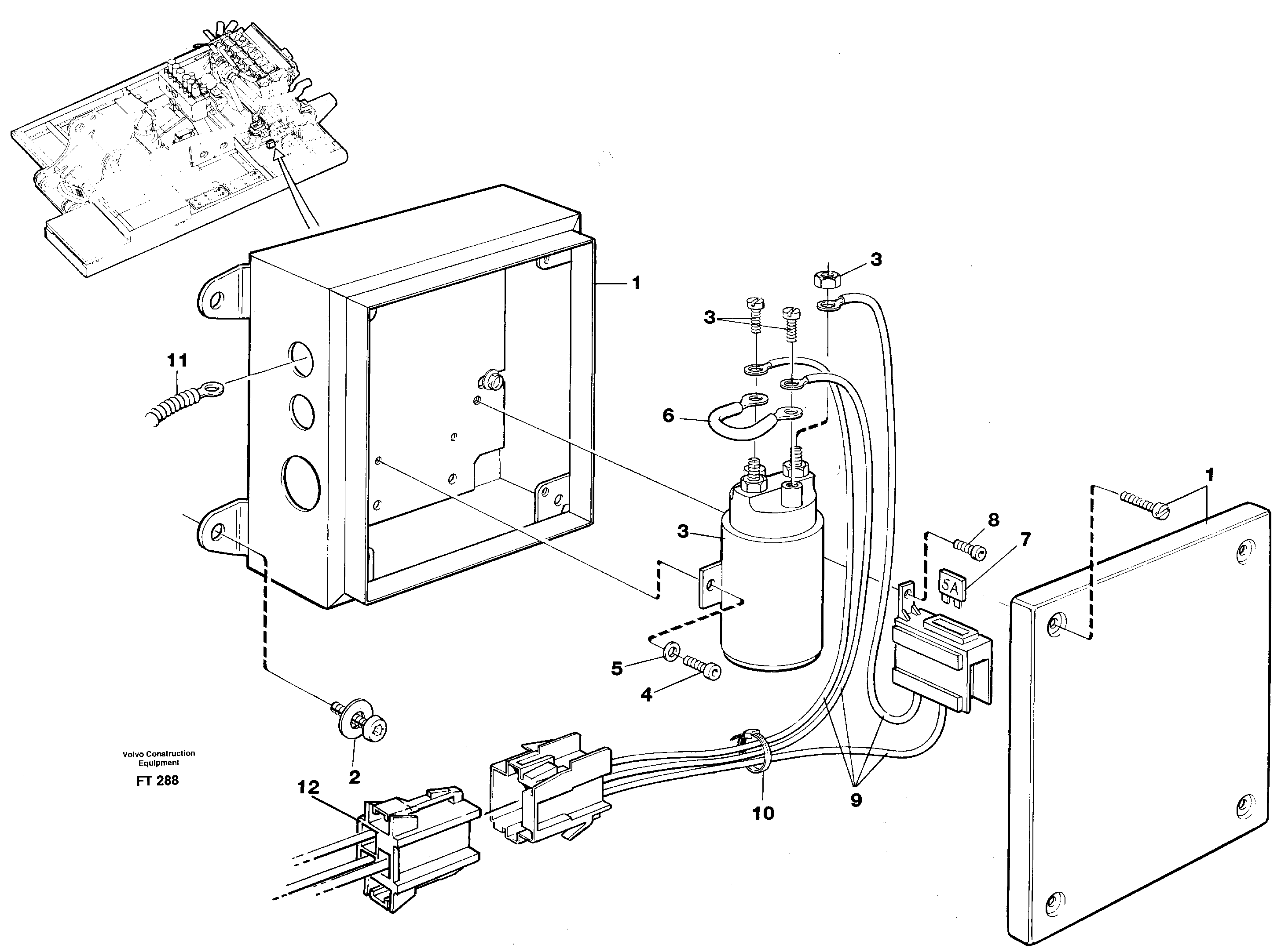 Схема запчастей Volvo EC340 - 71071 Starter element relay EC340 SER NO 1001-