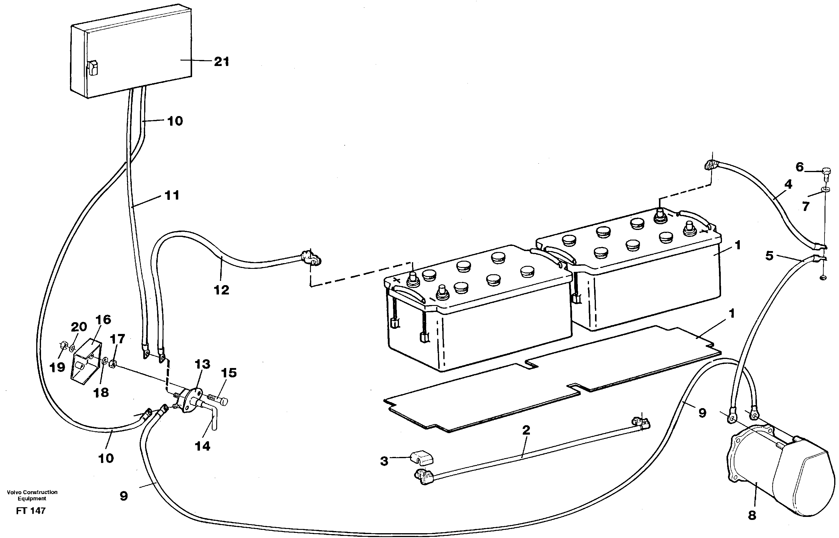 Схема запчастей Volvo EC340 - 68235 Cables, battery EC340 SER NO 1001-