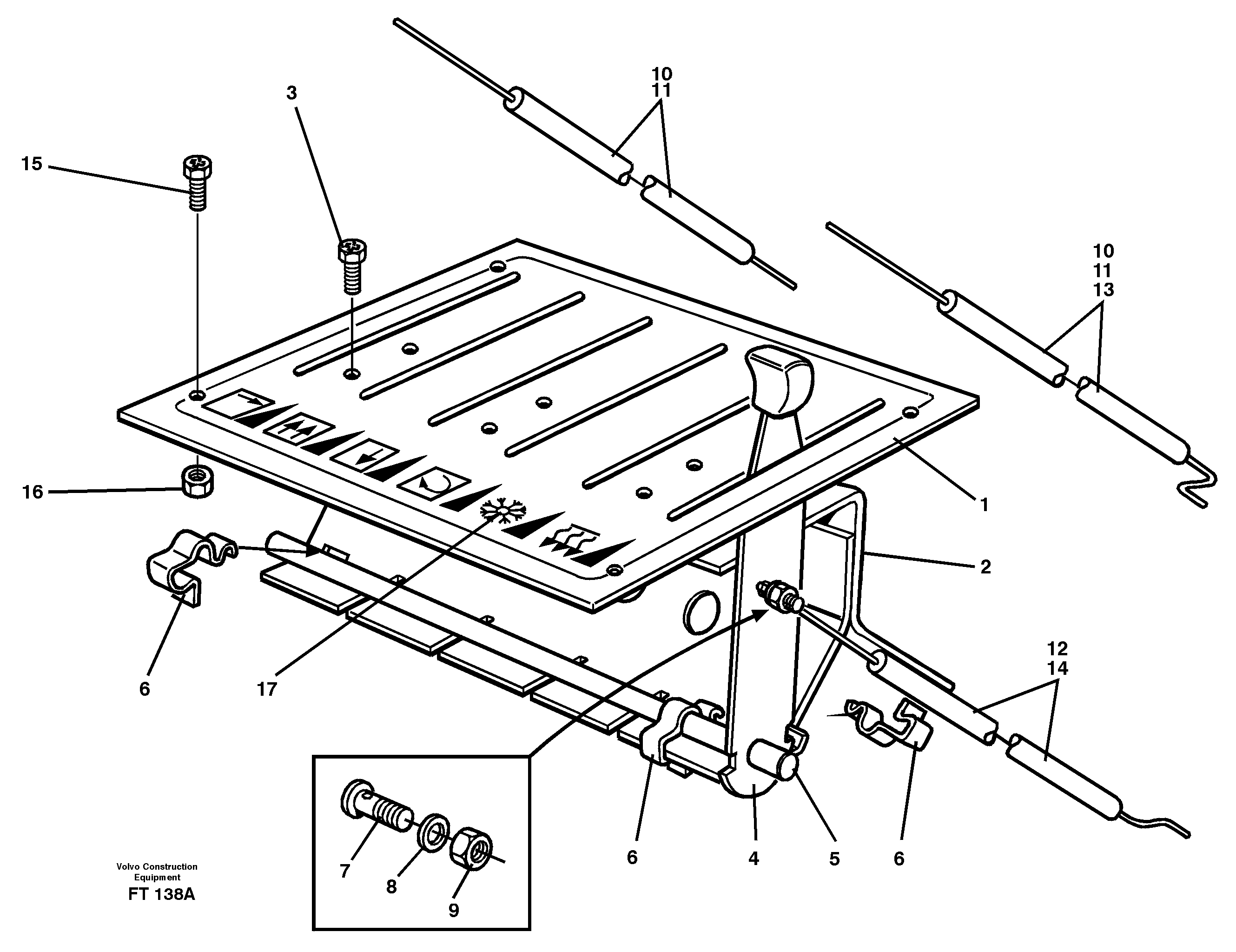 Схема запчастей Volvo EC340 - 67487 Heater control EC340 SER NO 1001-