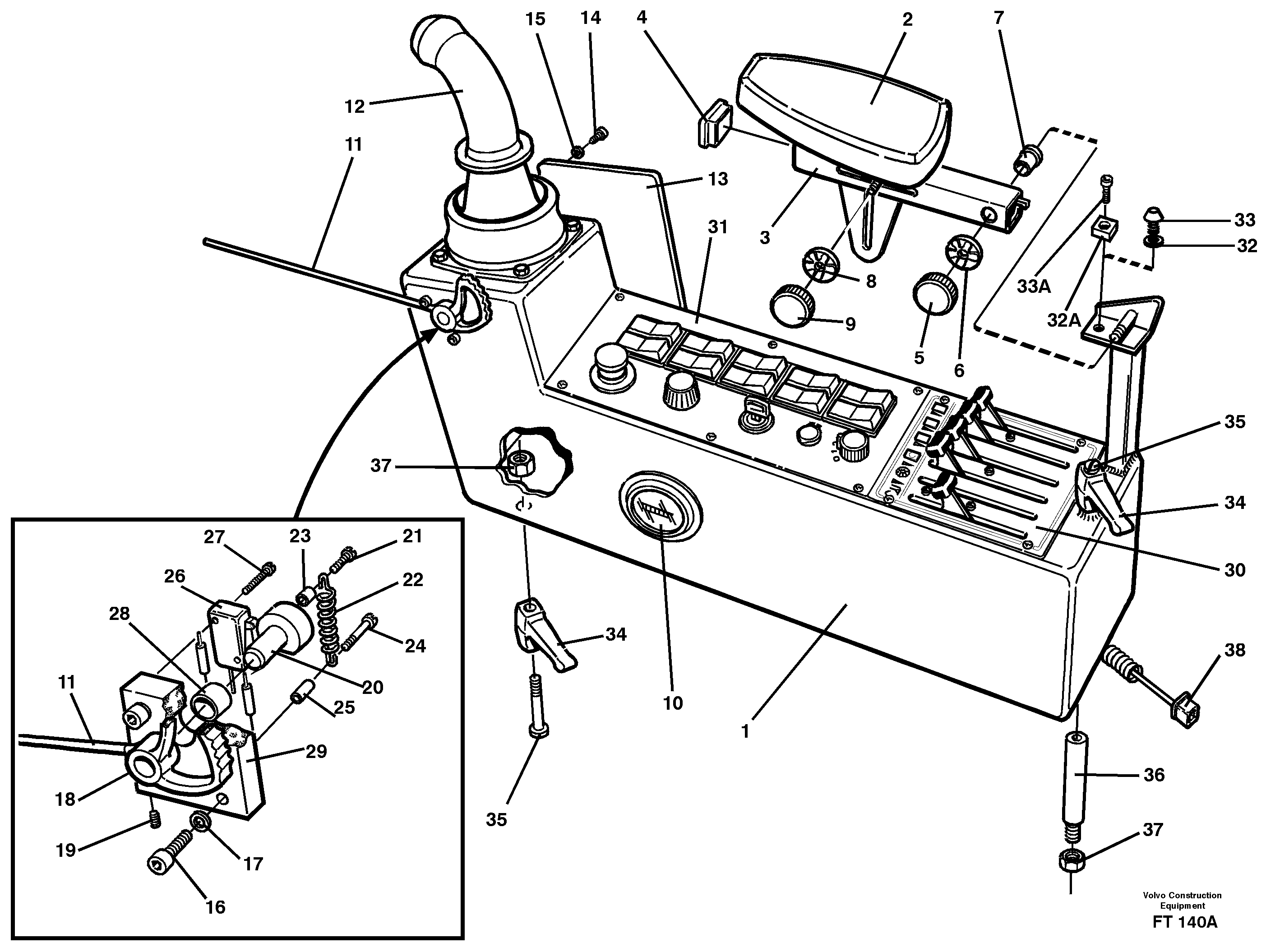 Схема запчастей Volvo EC340 - 67747 Side panel, left EC340 SER NO 1001-