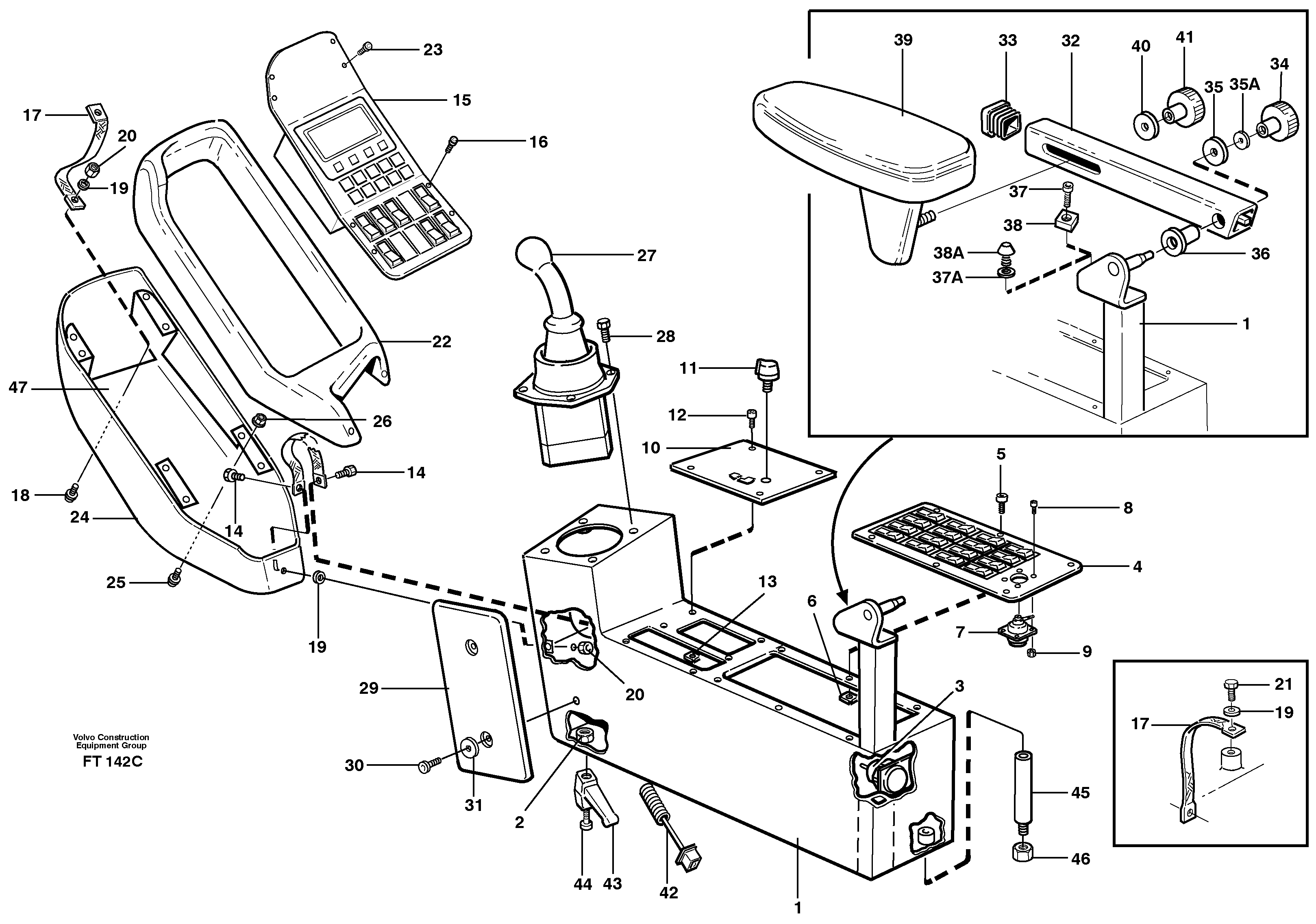 Схема запчастей Volvo EC340 - 84415 Side panel right EC340 SER NO 1001-