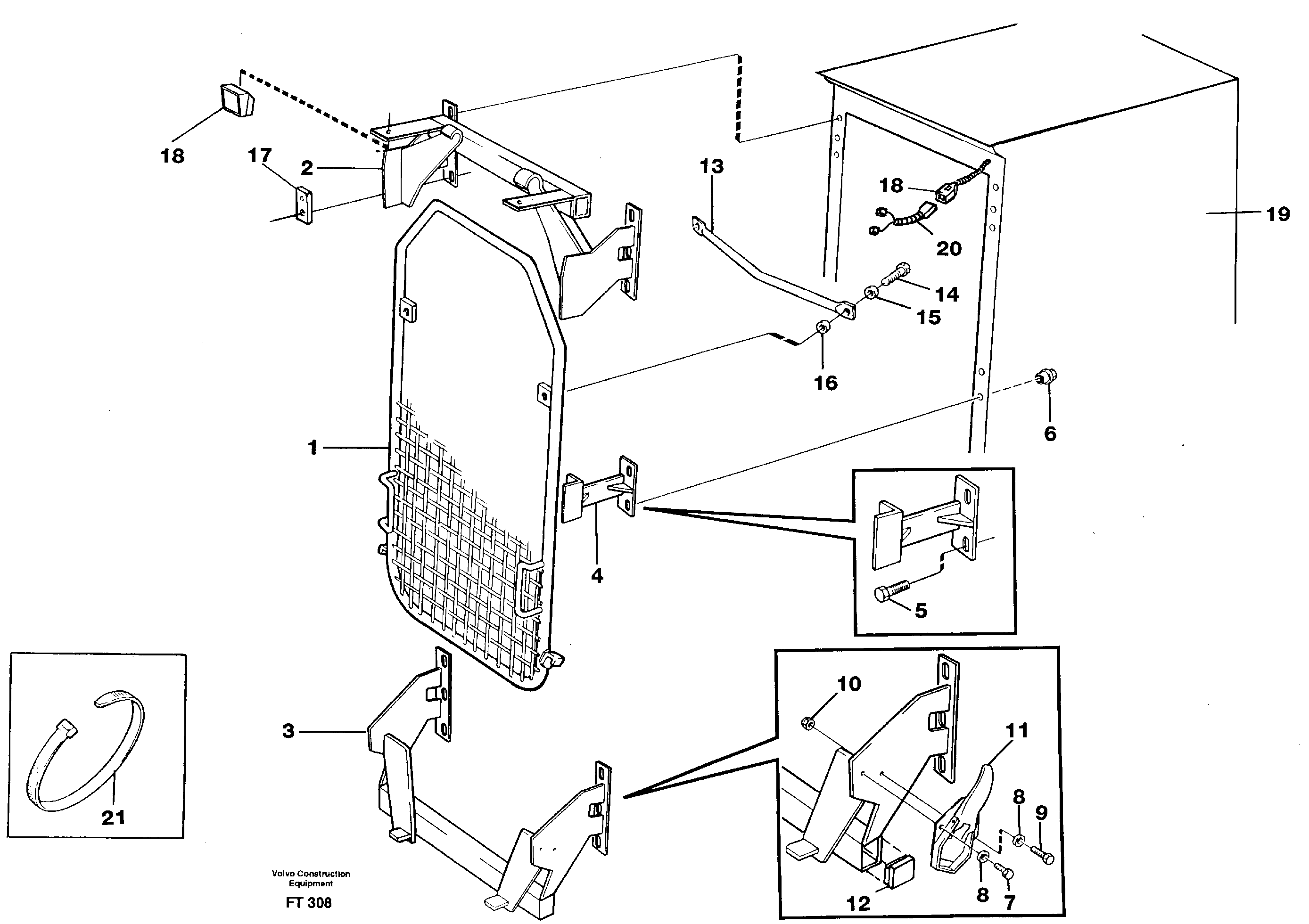 Схема запчастей Volvo EC340 - 82324 Windscreen protection EC340 SER NO 1001-