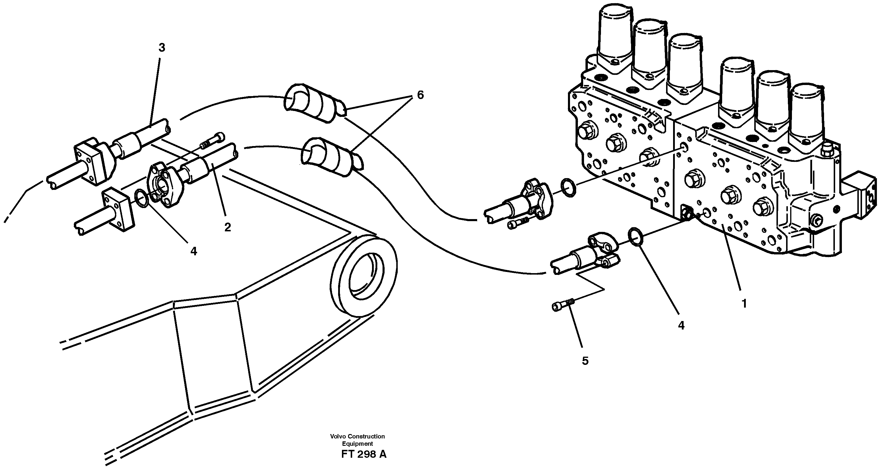 Схема запчастей Volvo EC340 - 68125 Hydraulic system, bucket EC340 SER NO 1001-