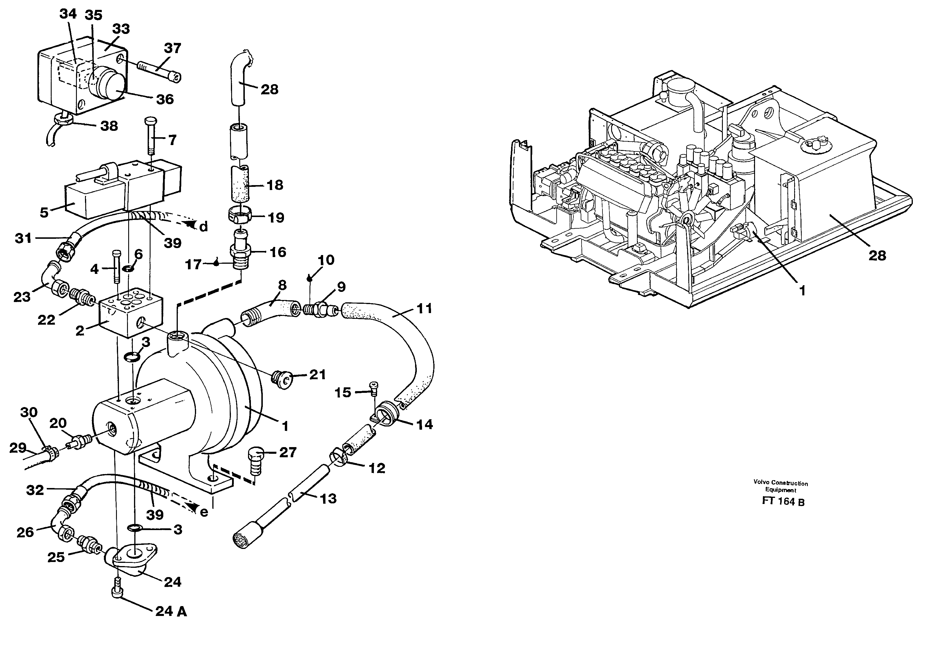 Схема запчастей Volvo EC340 - 68189 Hydraulic system, fuel pump EC340 SER NO 1001-