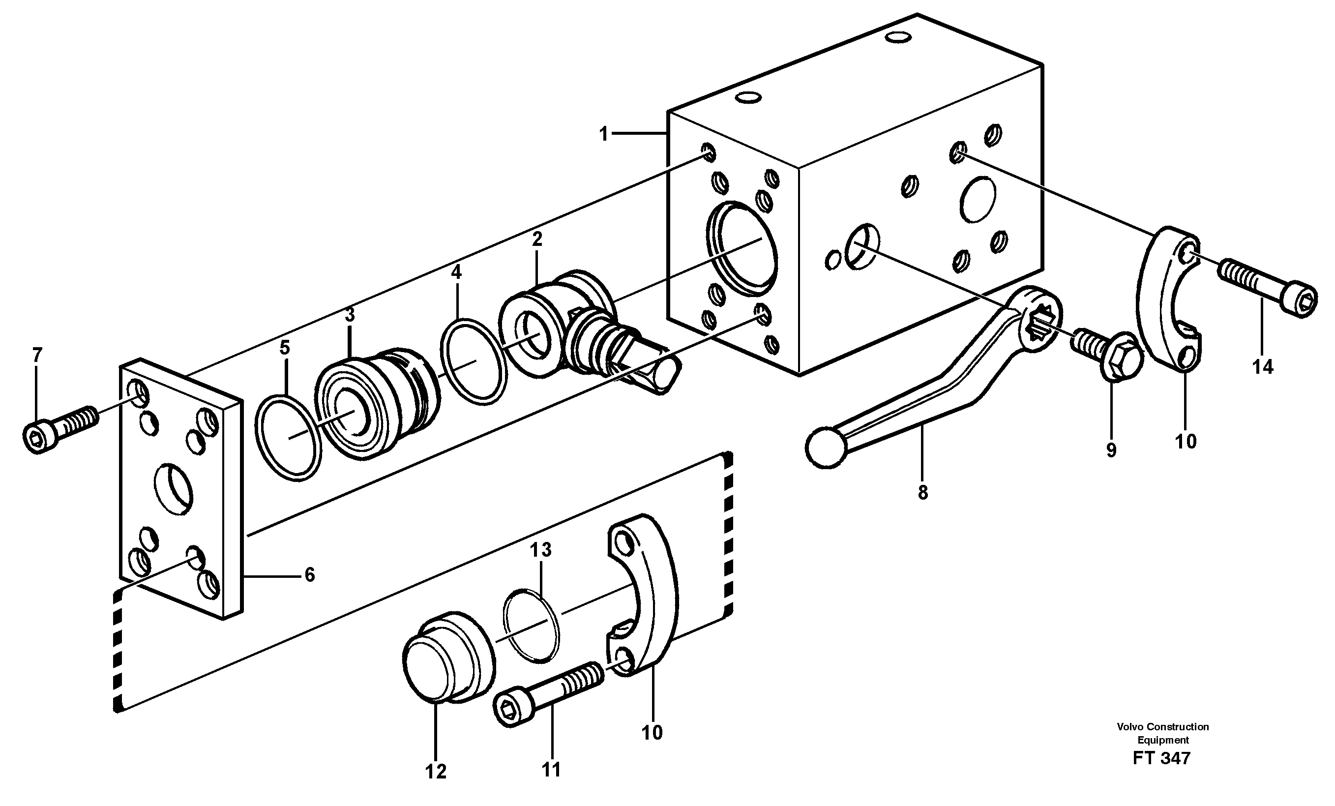Схема запчастей Volvo EC340 - 67932 Shut-off cock, hammer / shears EC340 SER NO 1001-