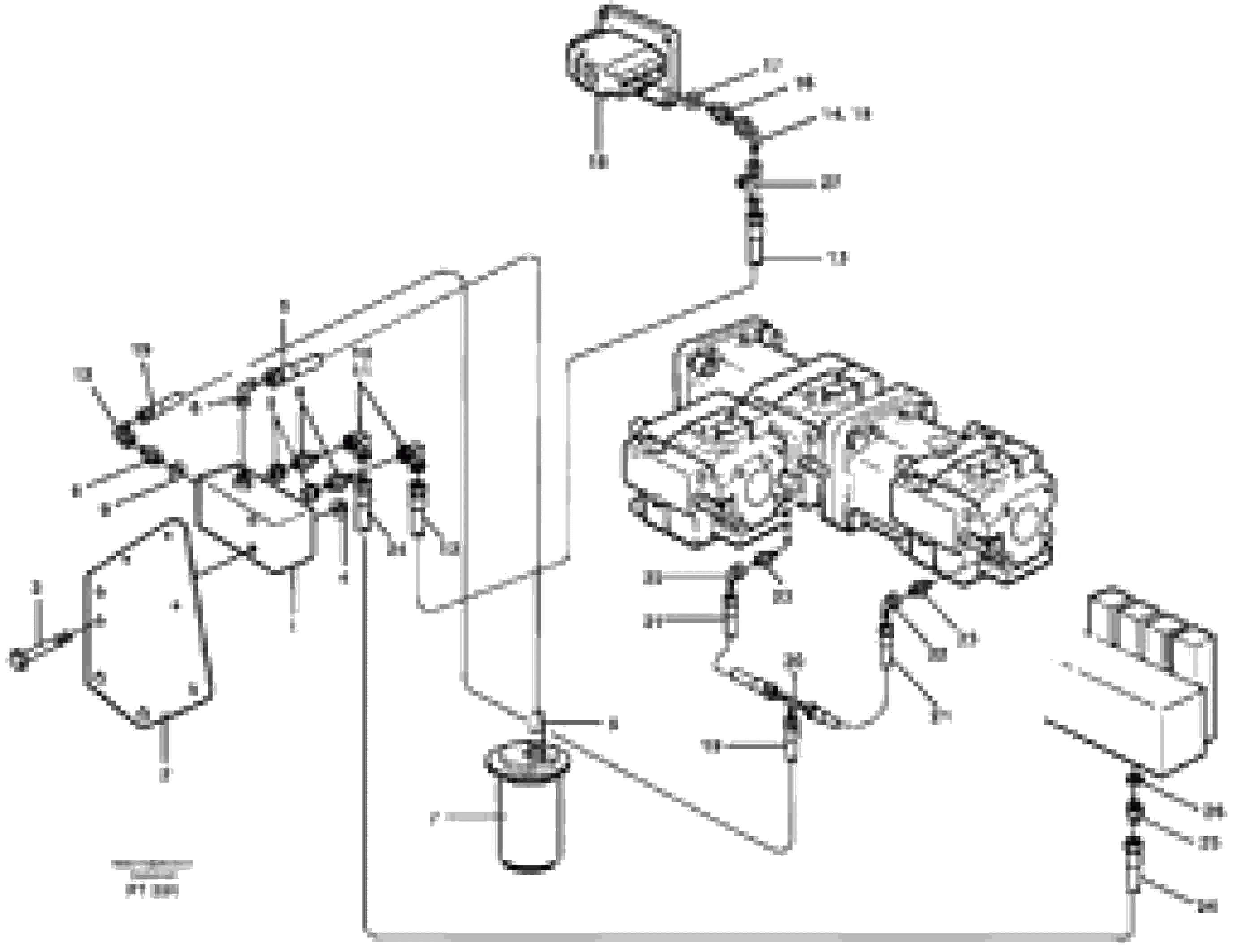 Схема запчастей Volvo EC340 - 90307 Servo hydraulics, down shift valve EC340 SER NO 1001-