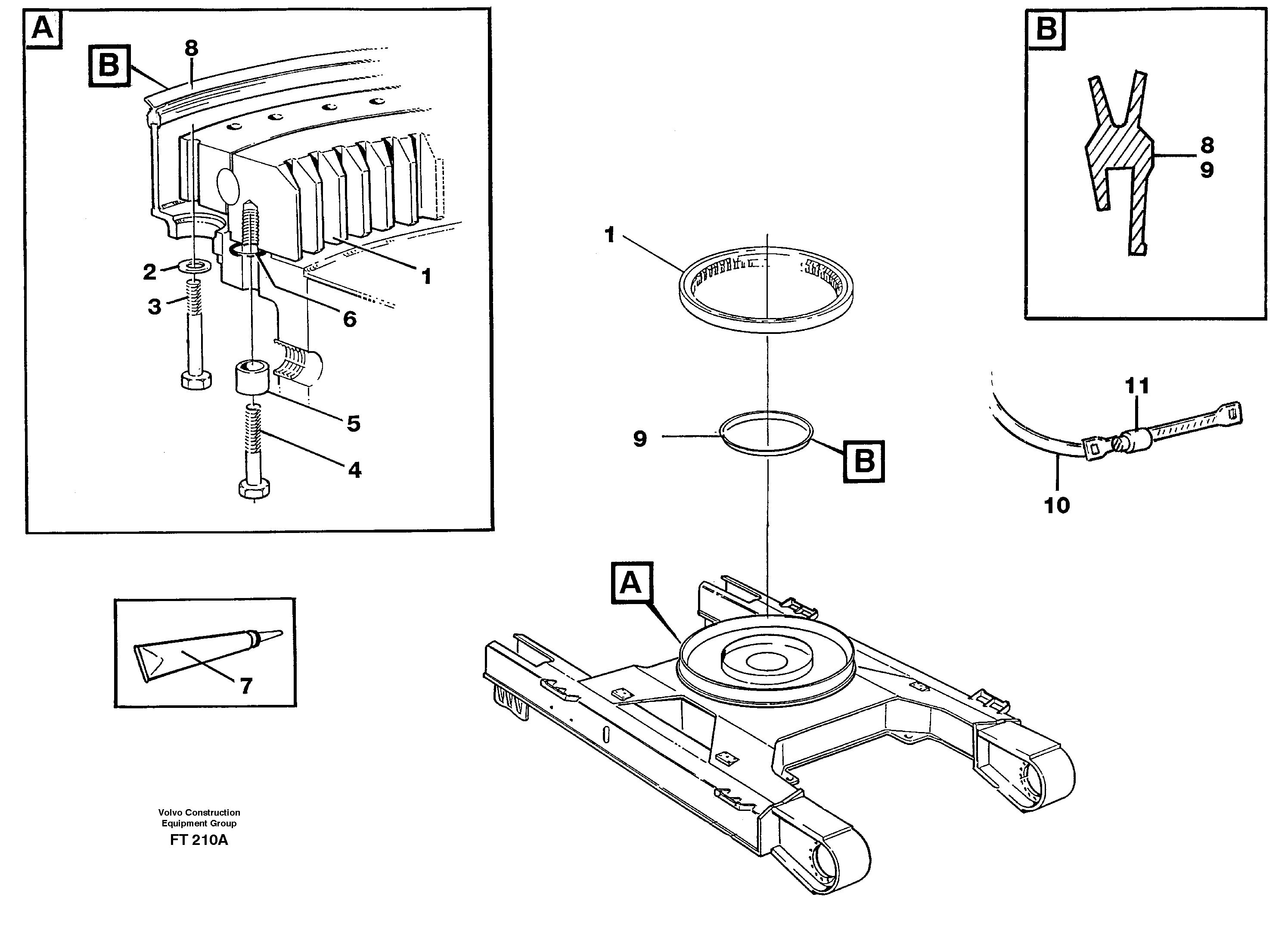 Схема запчастей Volvo EC340 - 75606 Slewing ring attachment EC340 SER NO 1001-