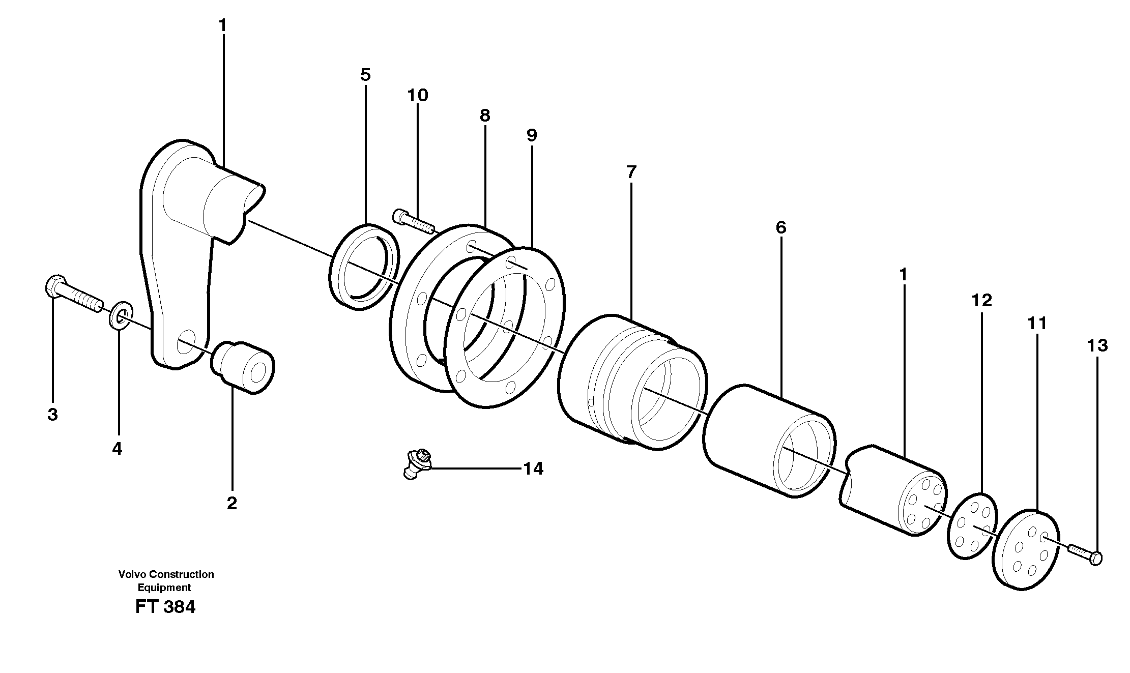 Схема запчастей Volvo EC340 - 70514 Conversion kit for boom EC340 SER NO 1001-