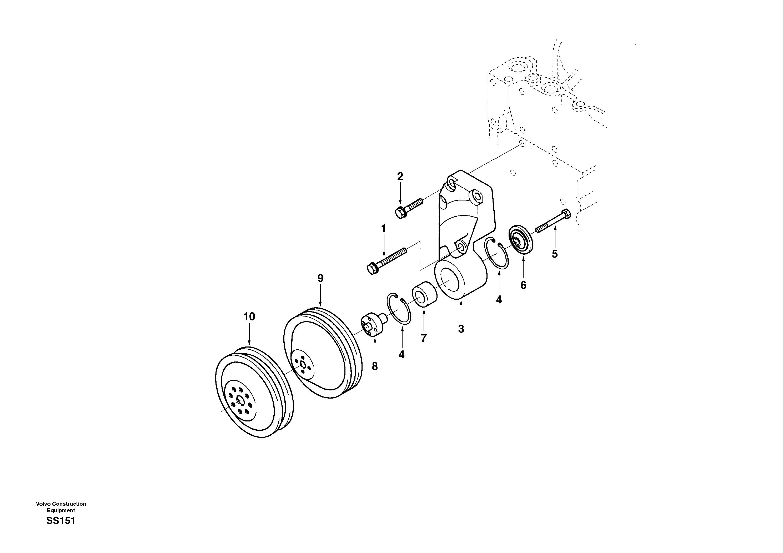 Схема запчастей Volvo EW130 - 13907 Fan drive EW130