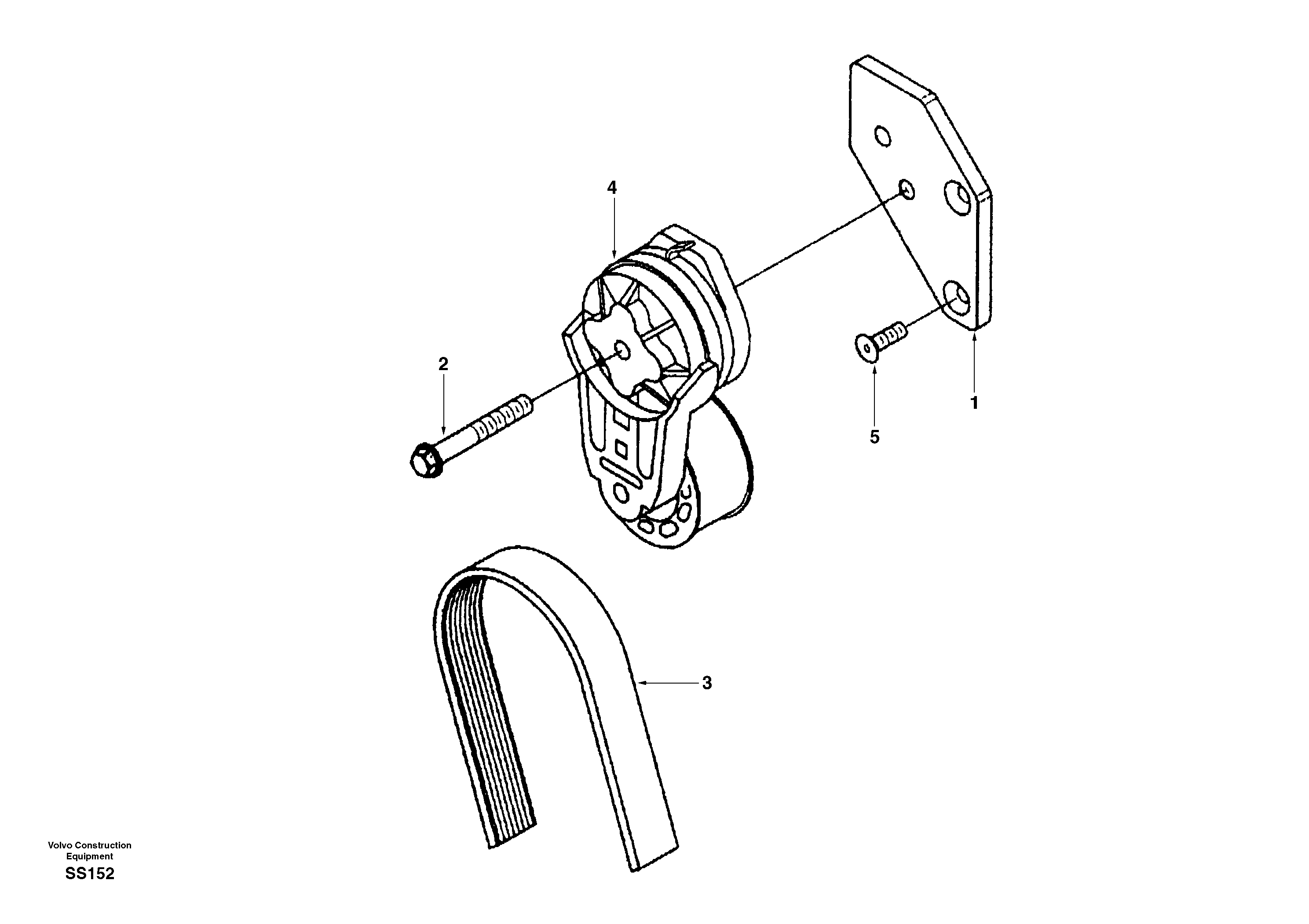 Схема запчастей Volvo EW130 - 42190 Automatic belt tensioner with fitting parts EW130