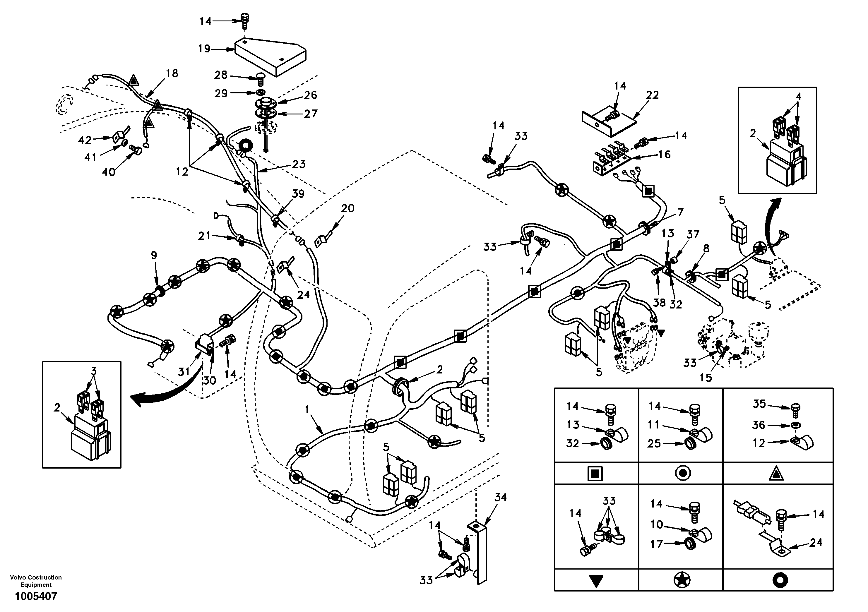 Схема запчастей Volvo EW130 - 4646 Cable and wire harness, main EW130