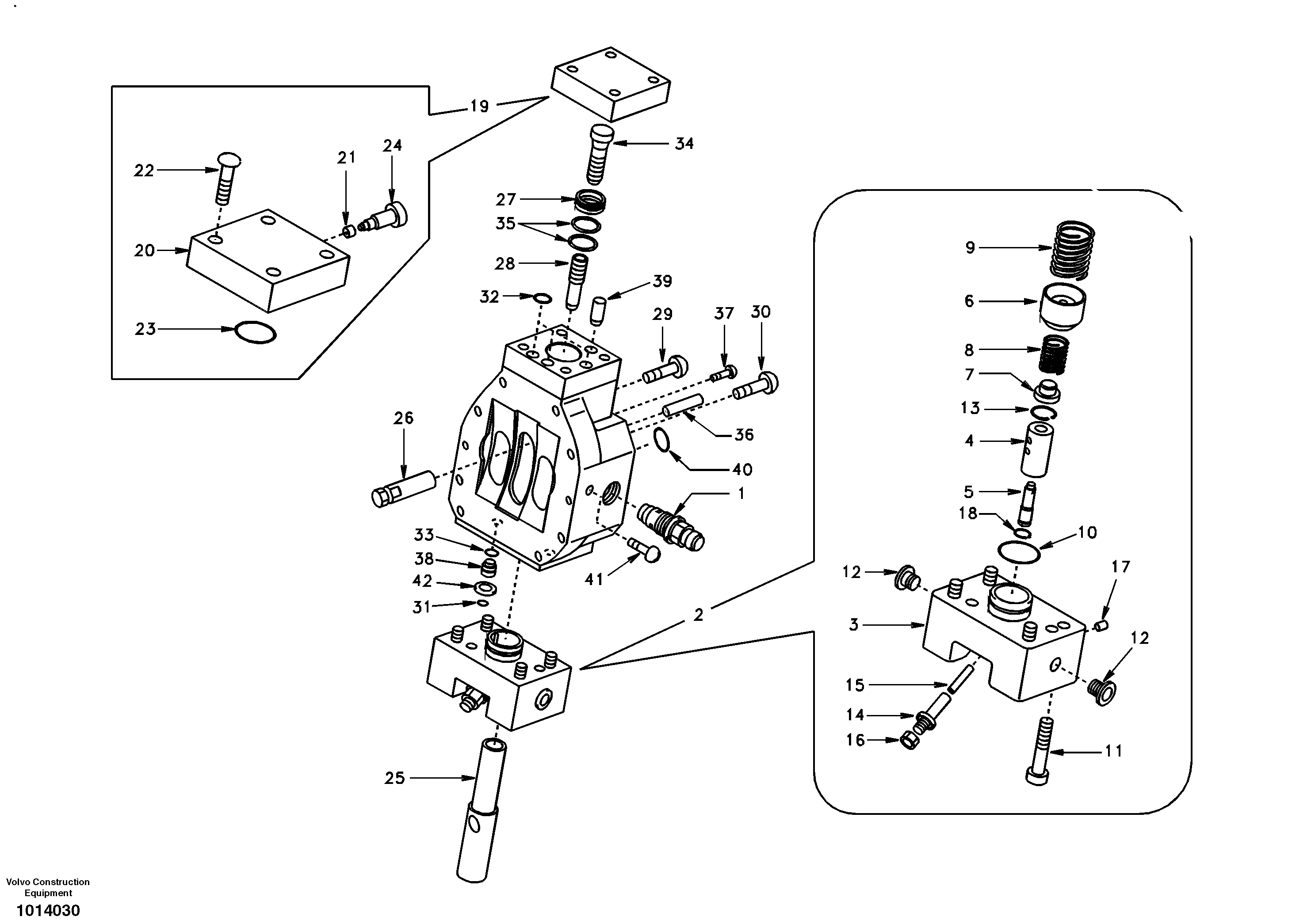 Схема запчастей Volvo EW130 - 66568 Control valve, travel motor EW130