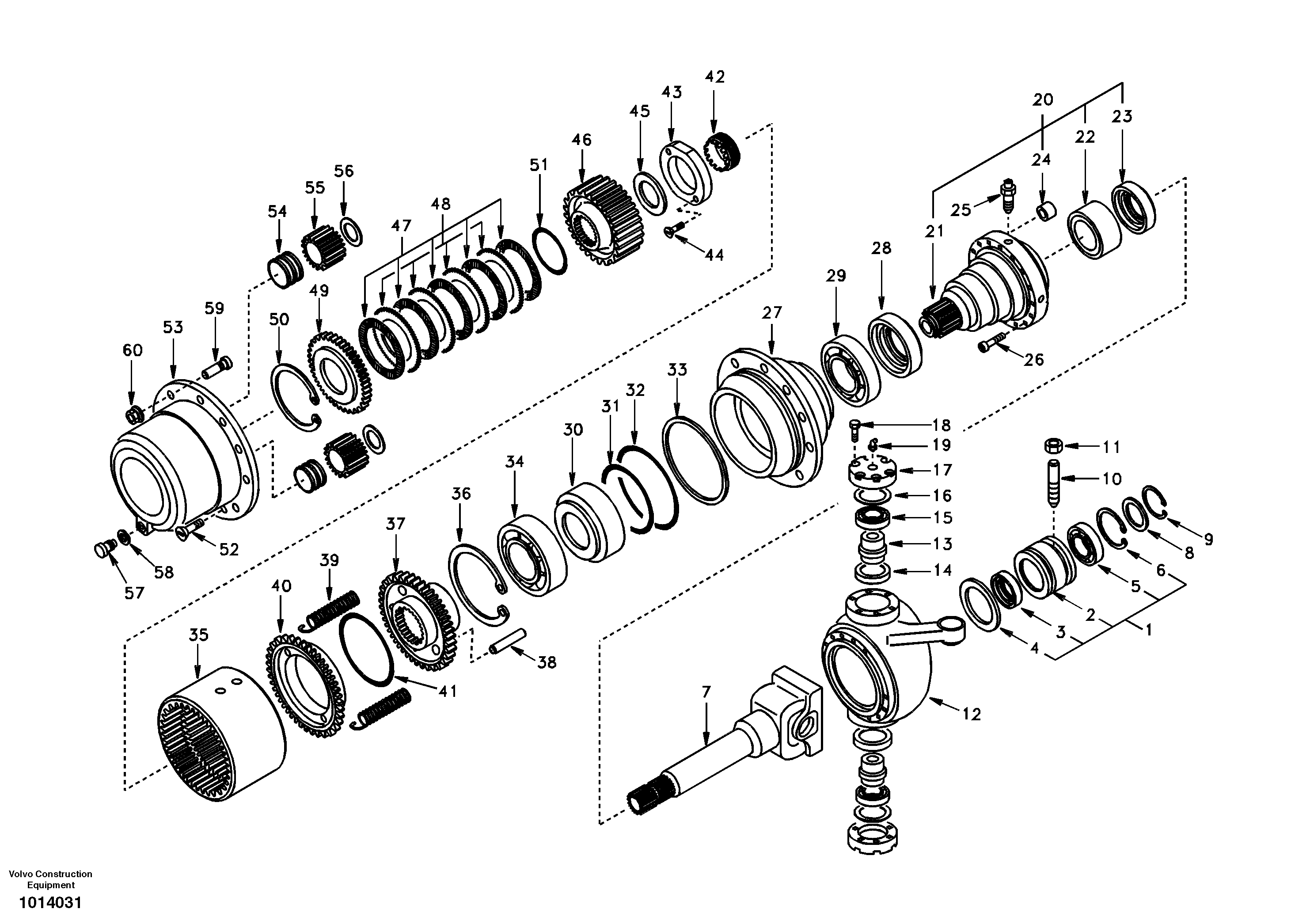 Схема запчастей Volvo EW130 - 98227 Hub reduction, front axle EW130