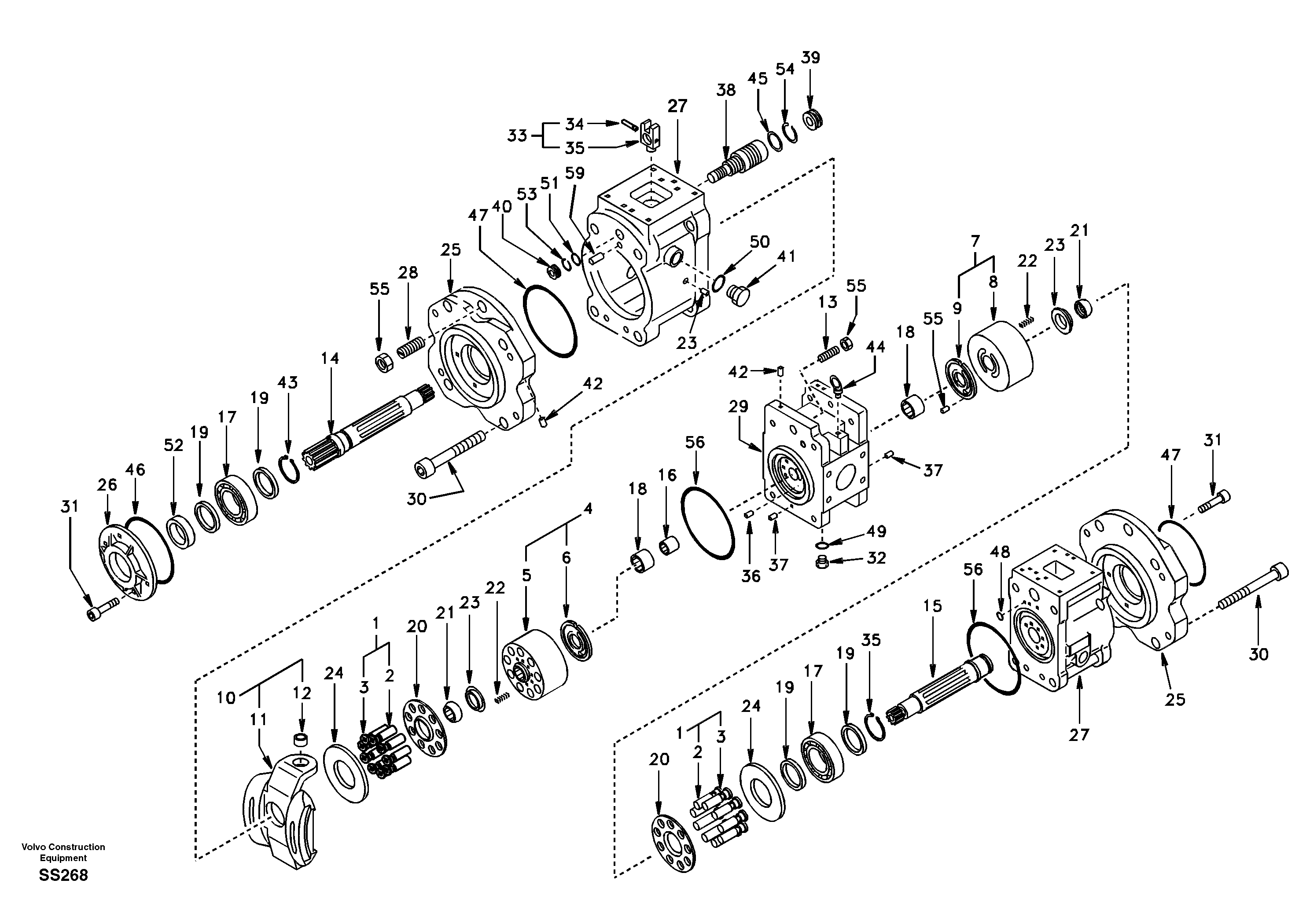 Схема запчастей Volvo EW130 - 88445 Гидронасос (основной насос) EW130