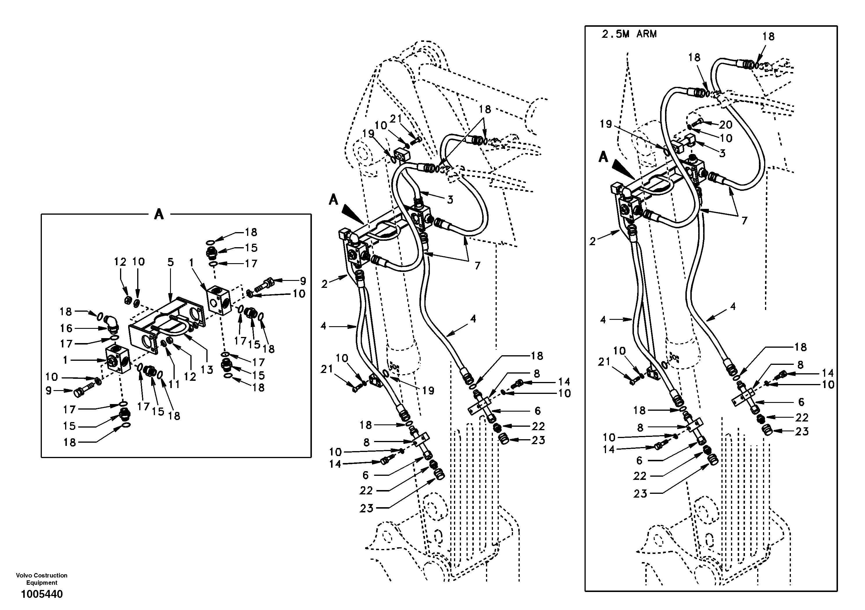 Схема запчастей Volvo EW130 - 54908 Working hydraulic, clamshell EW130