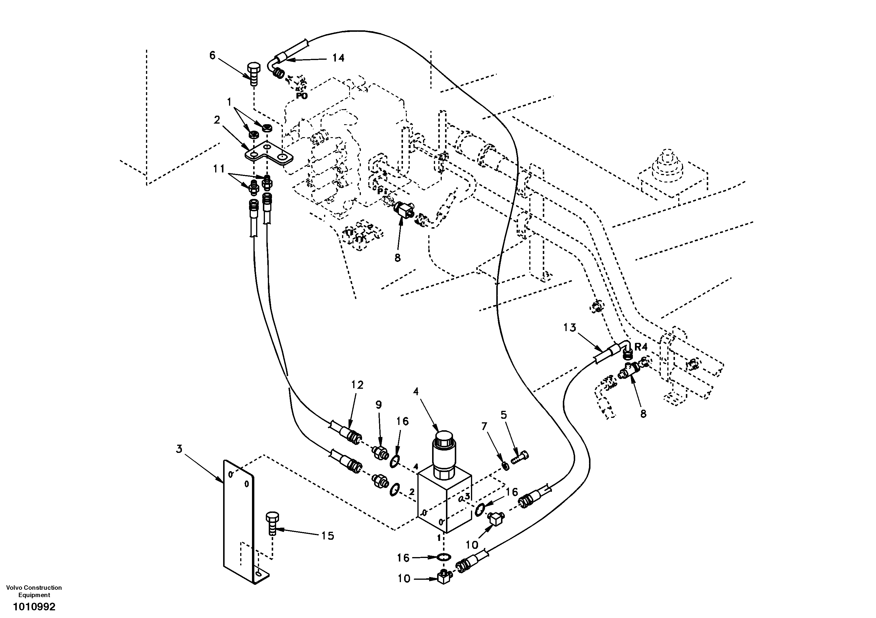 Схема запчастей Volvo EW130 - 40672 Quickfit and rotator hydraulic EW130