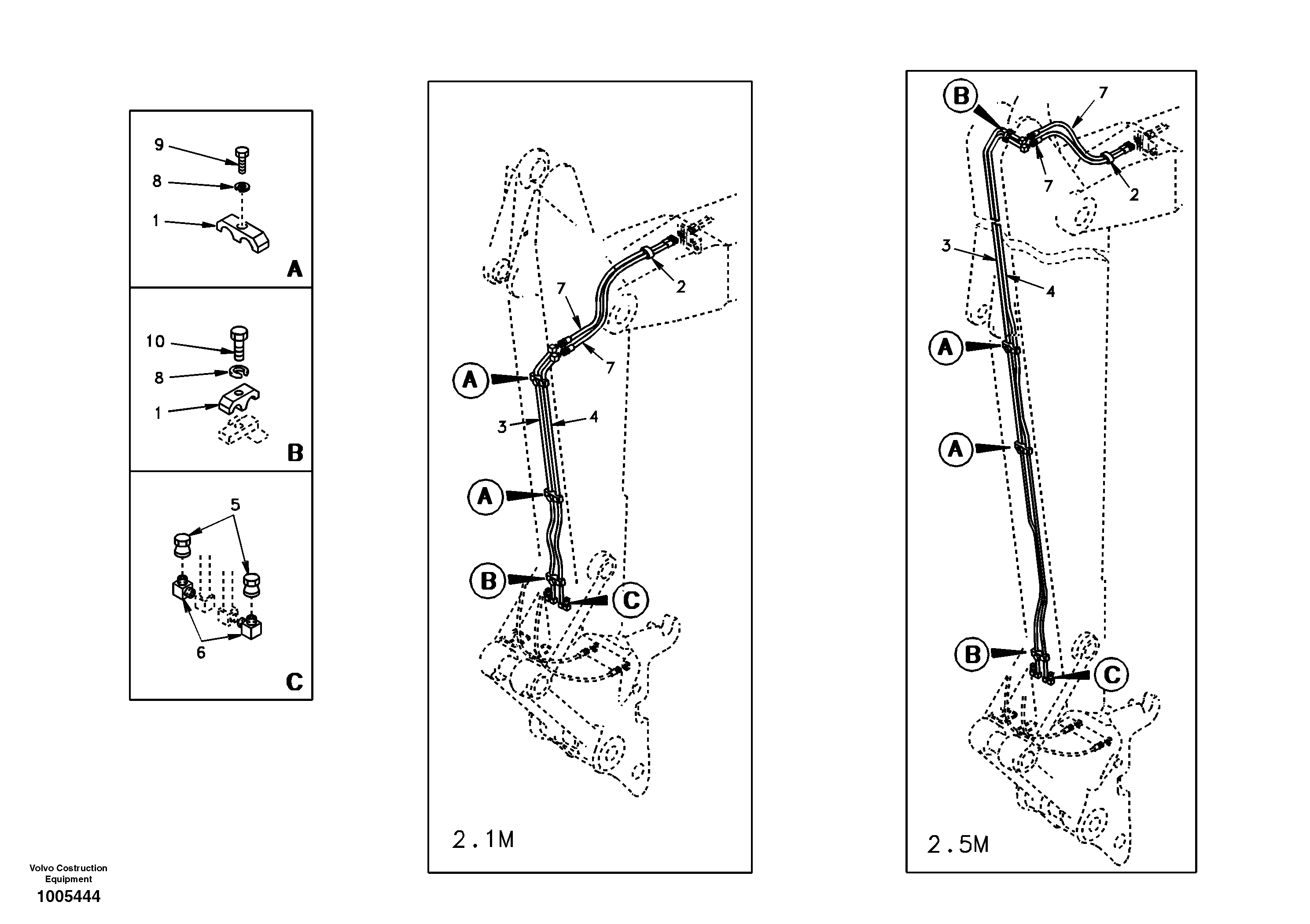 Схема запчастей Volvo EW130 - 74957 Quickfit hydraulic, dipper arm EW130