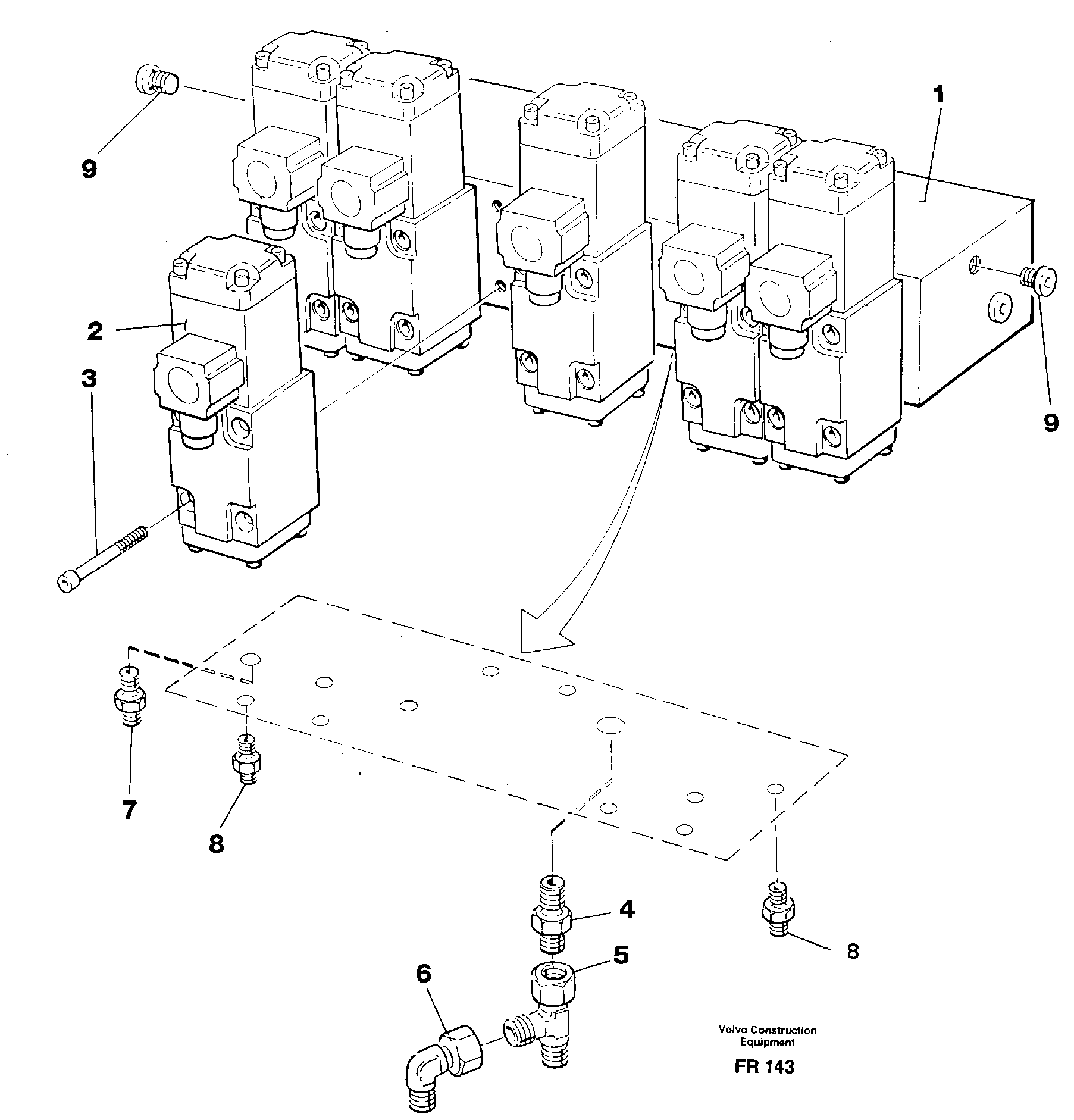 Схема запчастей Volvo EW130 - 33361 Control block, travel/ servo EW130 ?KERMAN ?KERMAN EW130 SER NO - 447