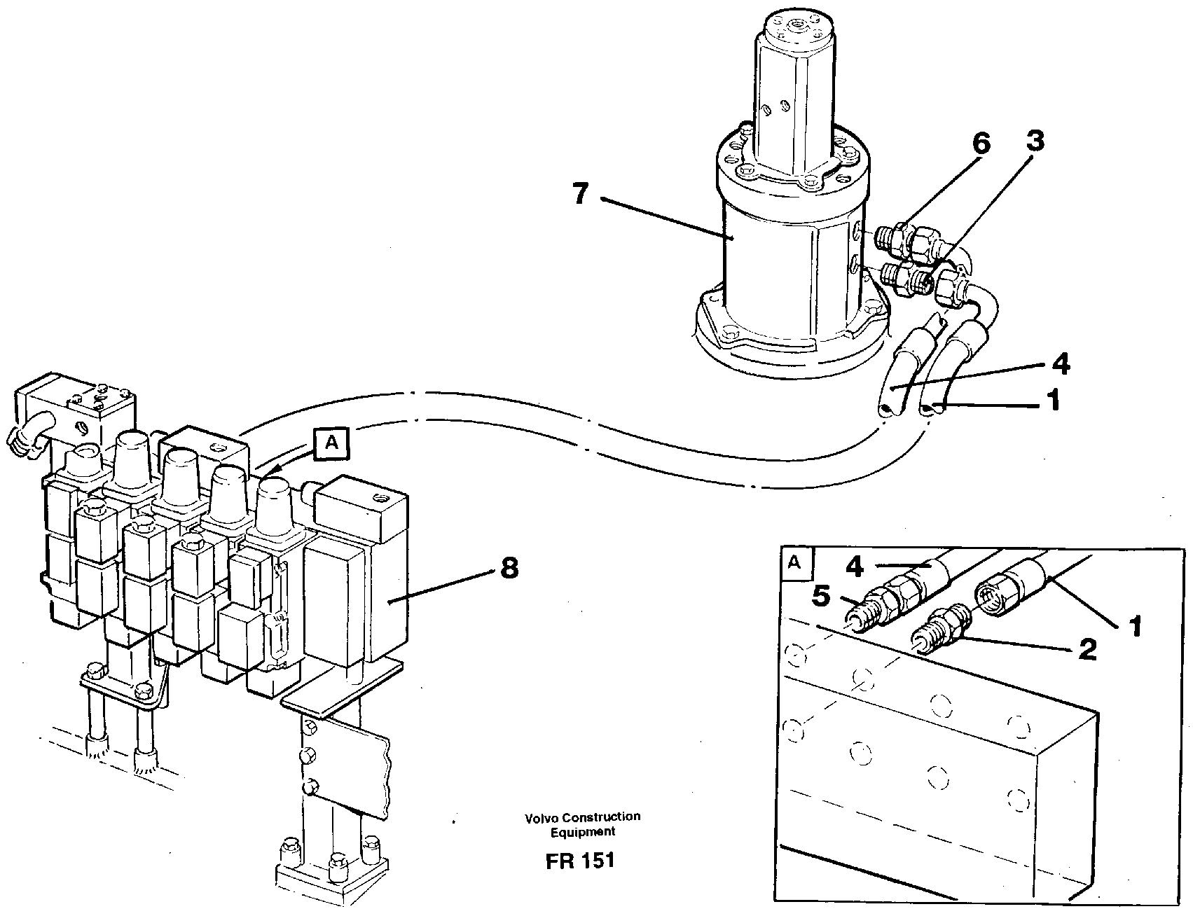 Схема запчастей Volvo EW130 - 33644 Hydraulic system, transport in uppercarrige EW130 ?KERMAN ?KERMAN EW130 SER NO - 447