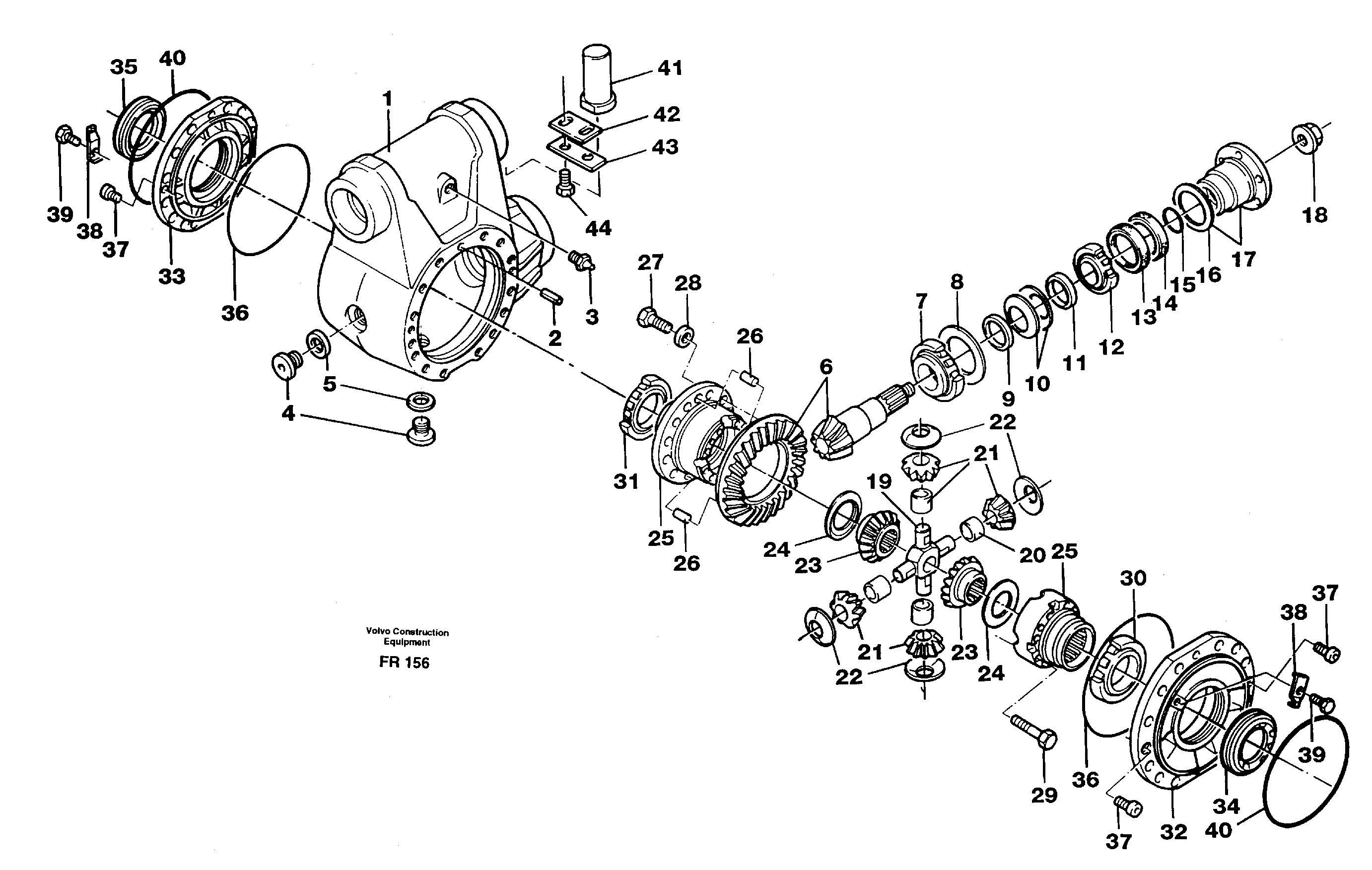 Схема запчастей Volvo EW130 - 19871 Корпус дифференциала переднего моста EW130 ?KERMAN ?KERMAN EW130 SER NO - 447