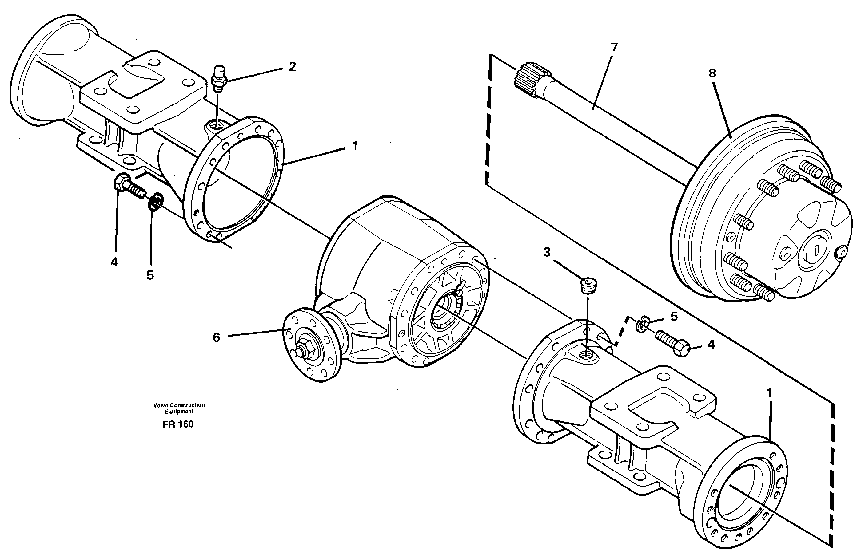 Схема запчастей Volvo EW130 - 27143 Axle beam EW130 ?KERMAN ?KERMAN EW130 SER NO - 447