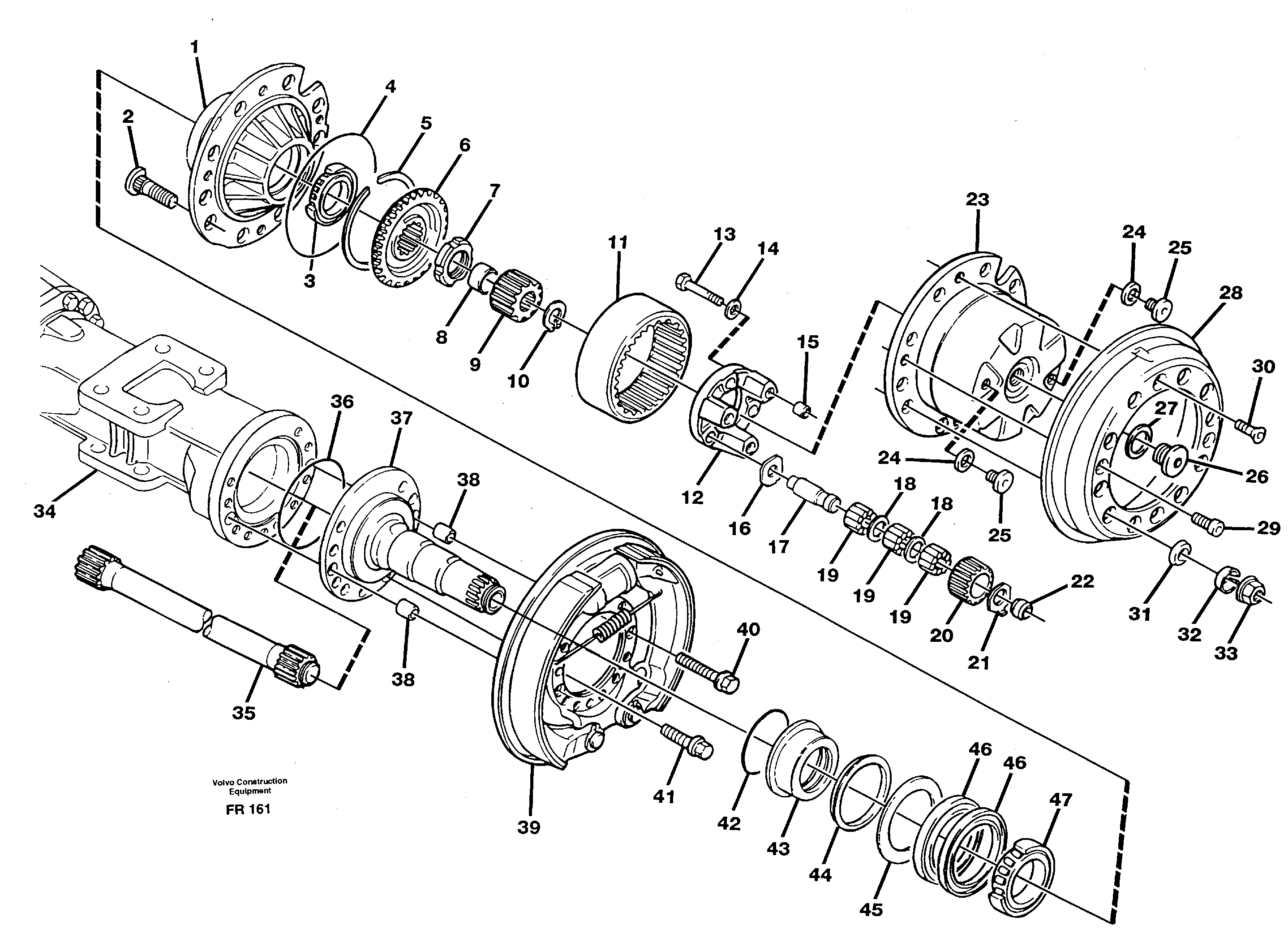 Схема запчастей Volvo EW130 - 33654 Ступица колеса EW130 ?KERMAN ?KERMAN EW130 SER NO - 447
